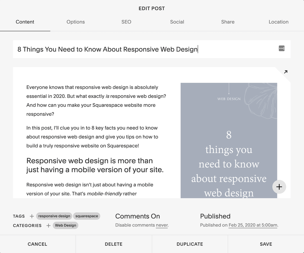 Squarespace Blog Posts How to Make a Blog Post Template in Squarespace — Kate Scott