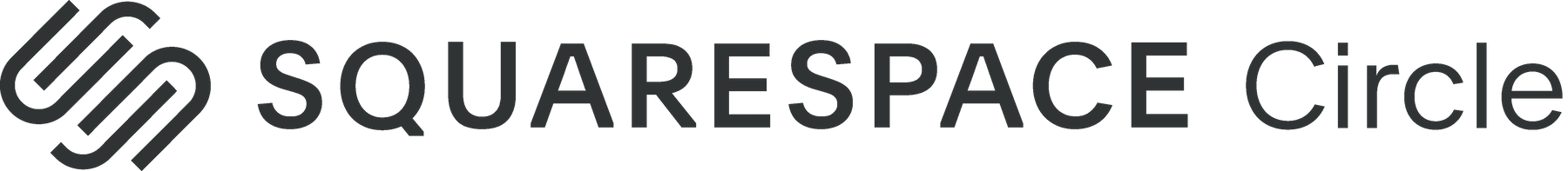 The image shows the logo of Squarespace Circle, which includes a stylized circular design made of three parallel lines and the words "SQUARESPACE Circle" in black text.