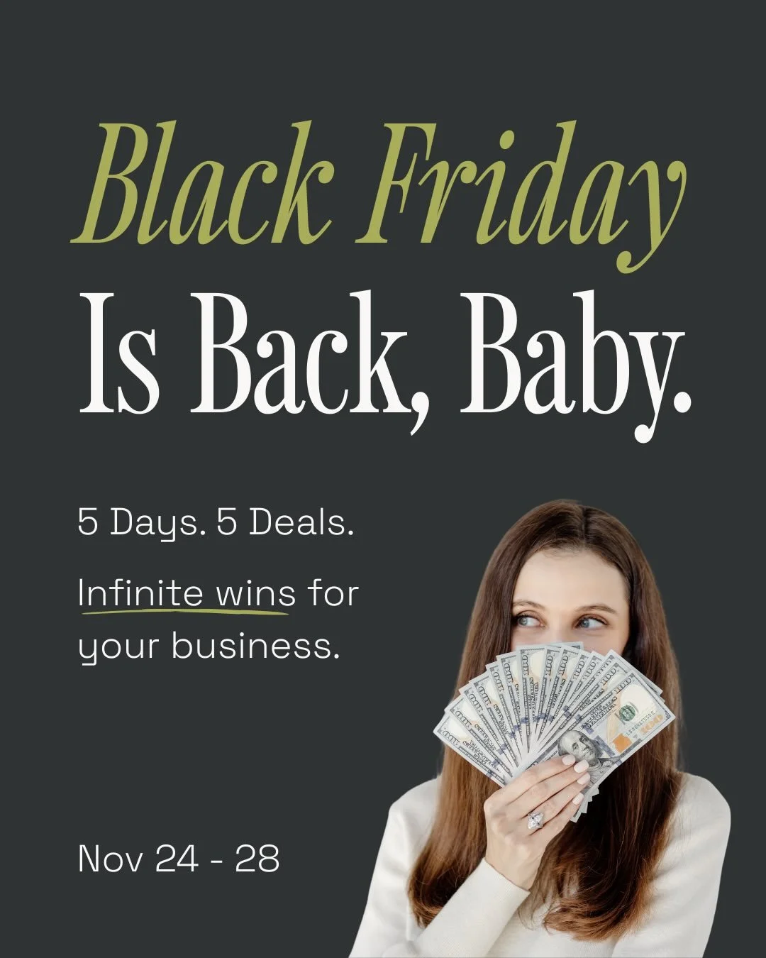 Black Friday is heeeere! 🚨

Five days. 5 deals. All designed to help you build a smarter, more sustainable design business without burning out or blowing your budget.

Here&rsquo;s what&rsquo;s on deck:

🖤 Day 1: Business Finance Tracker &mdash; $2