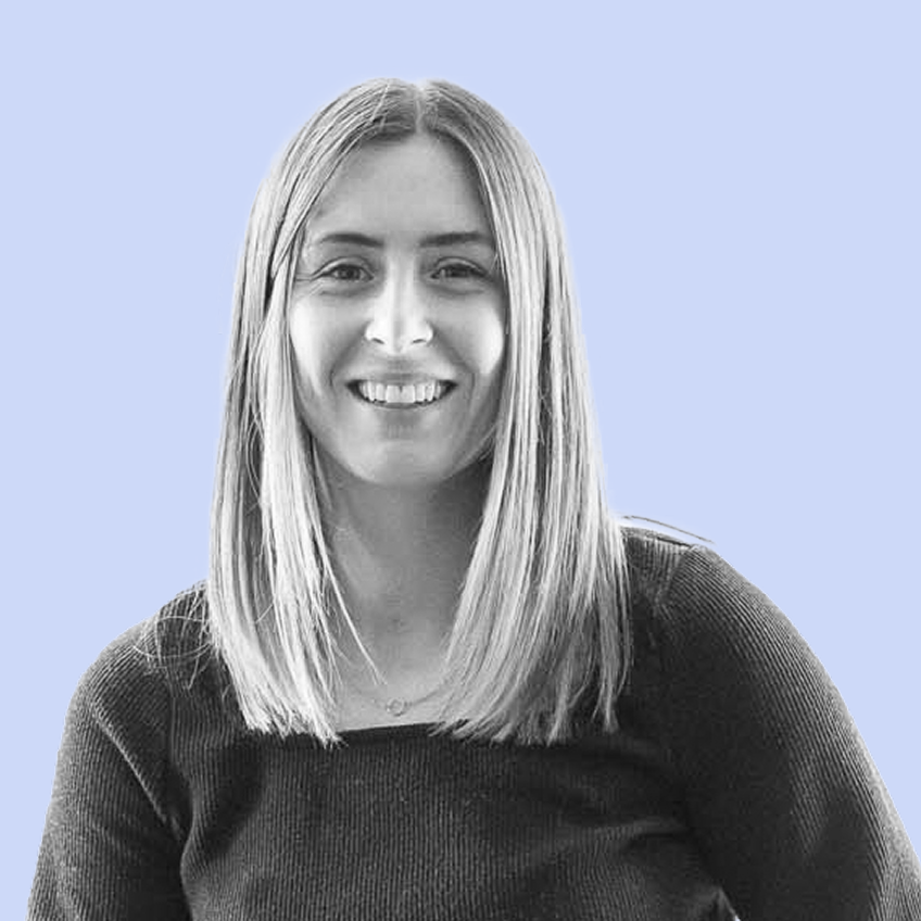 blond woman with straight hair smiling