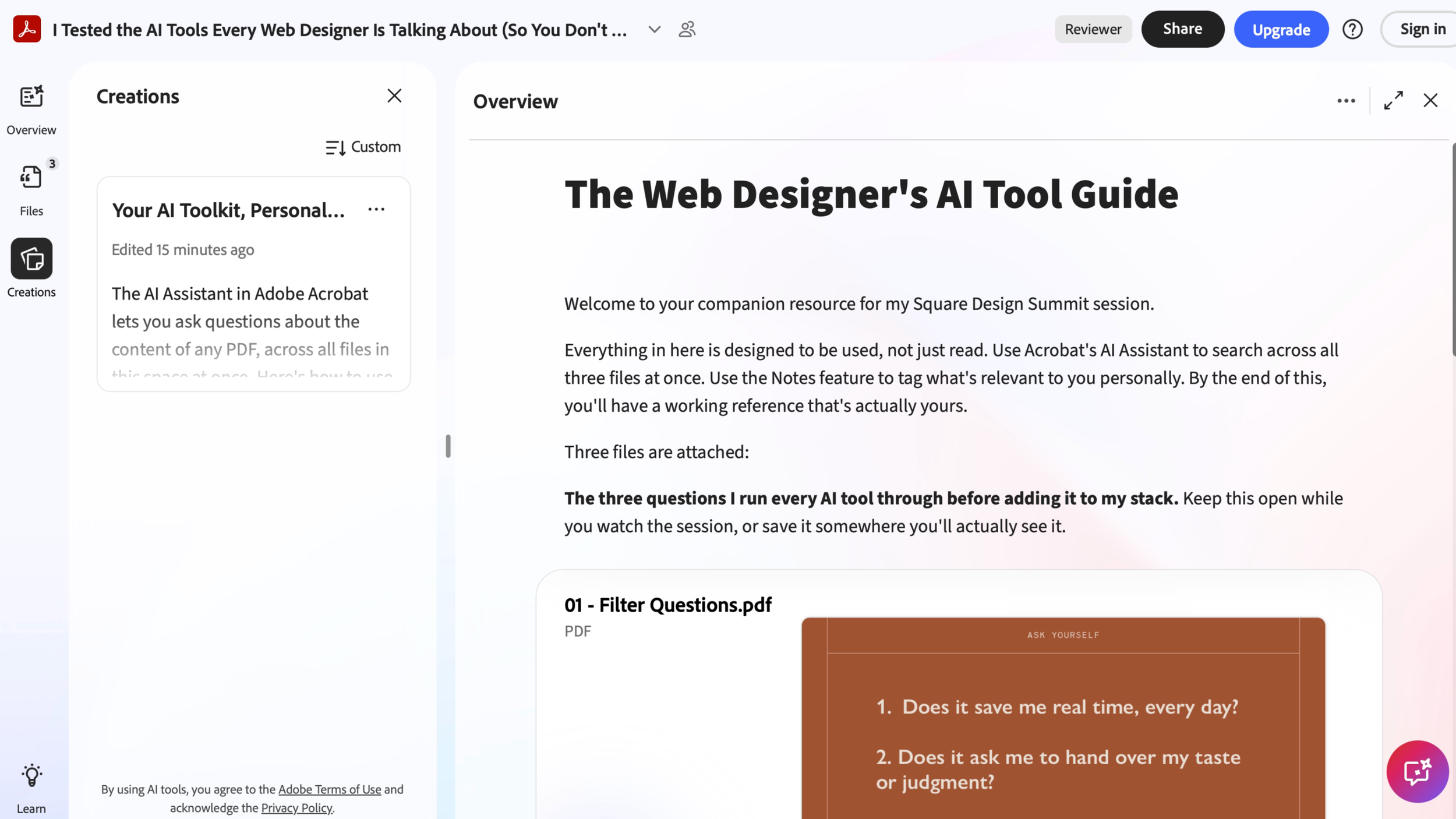 PDF space mockup