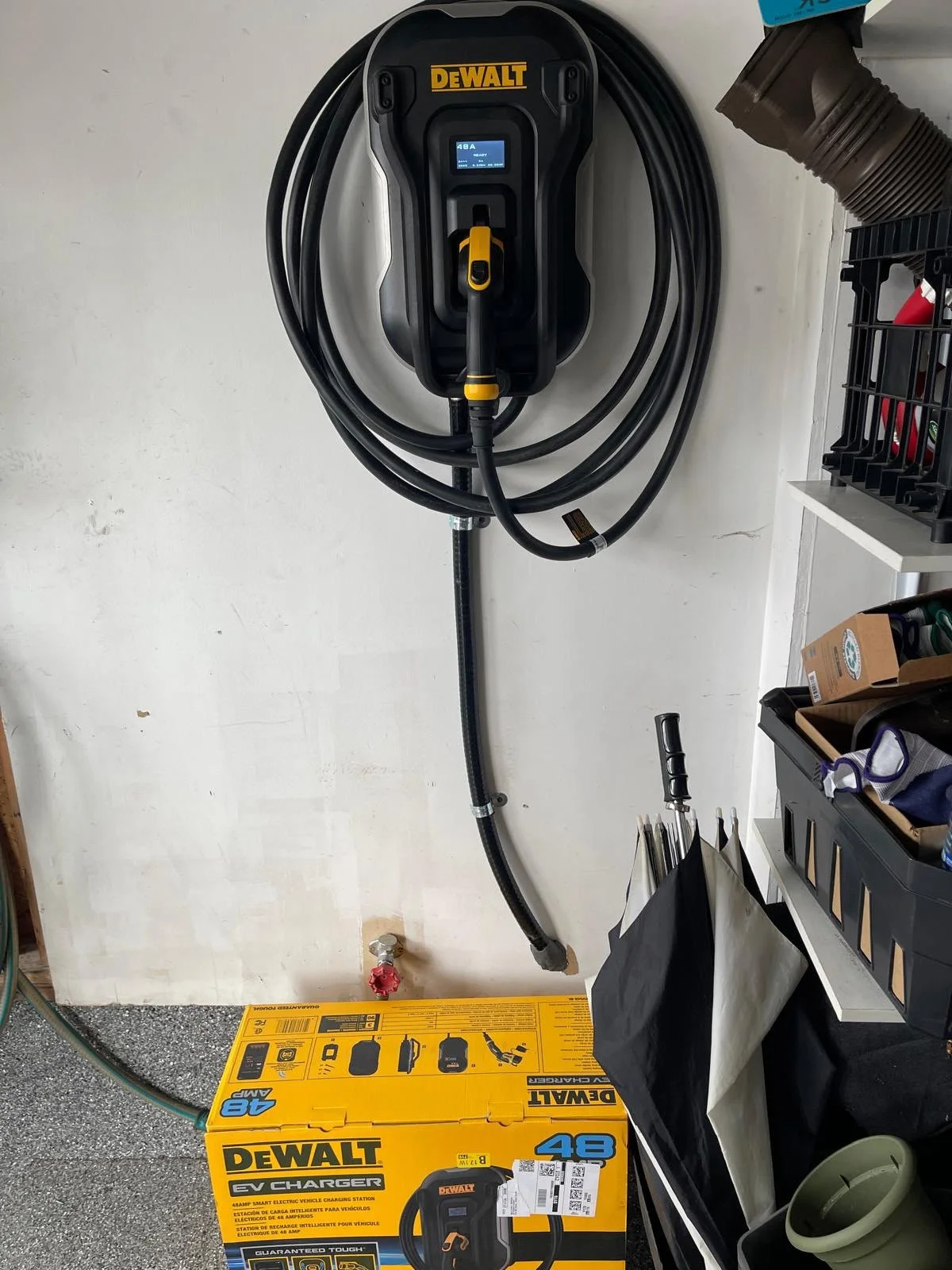 DeWalt EV charger installed in an Ottawa residential garage