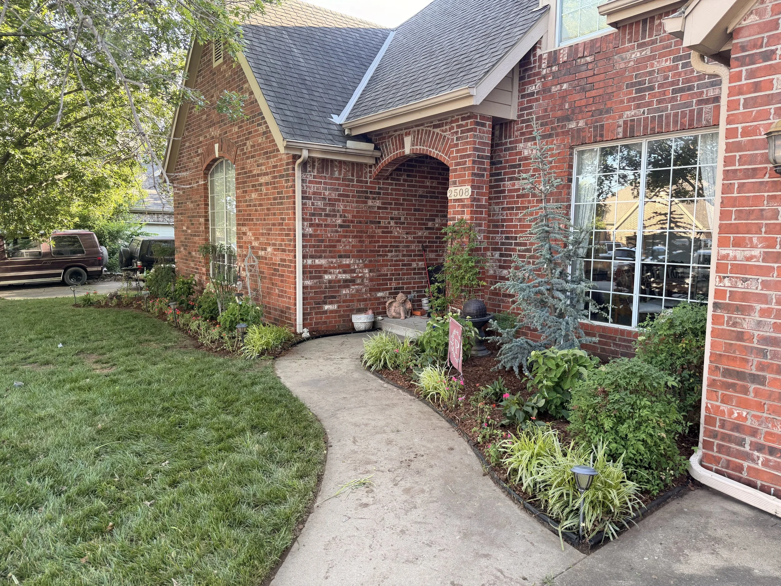 Landscaping on front of house