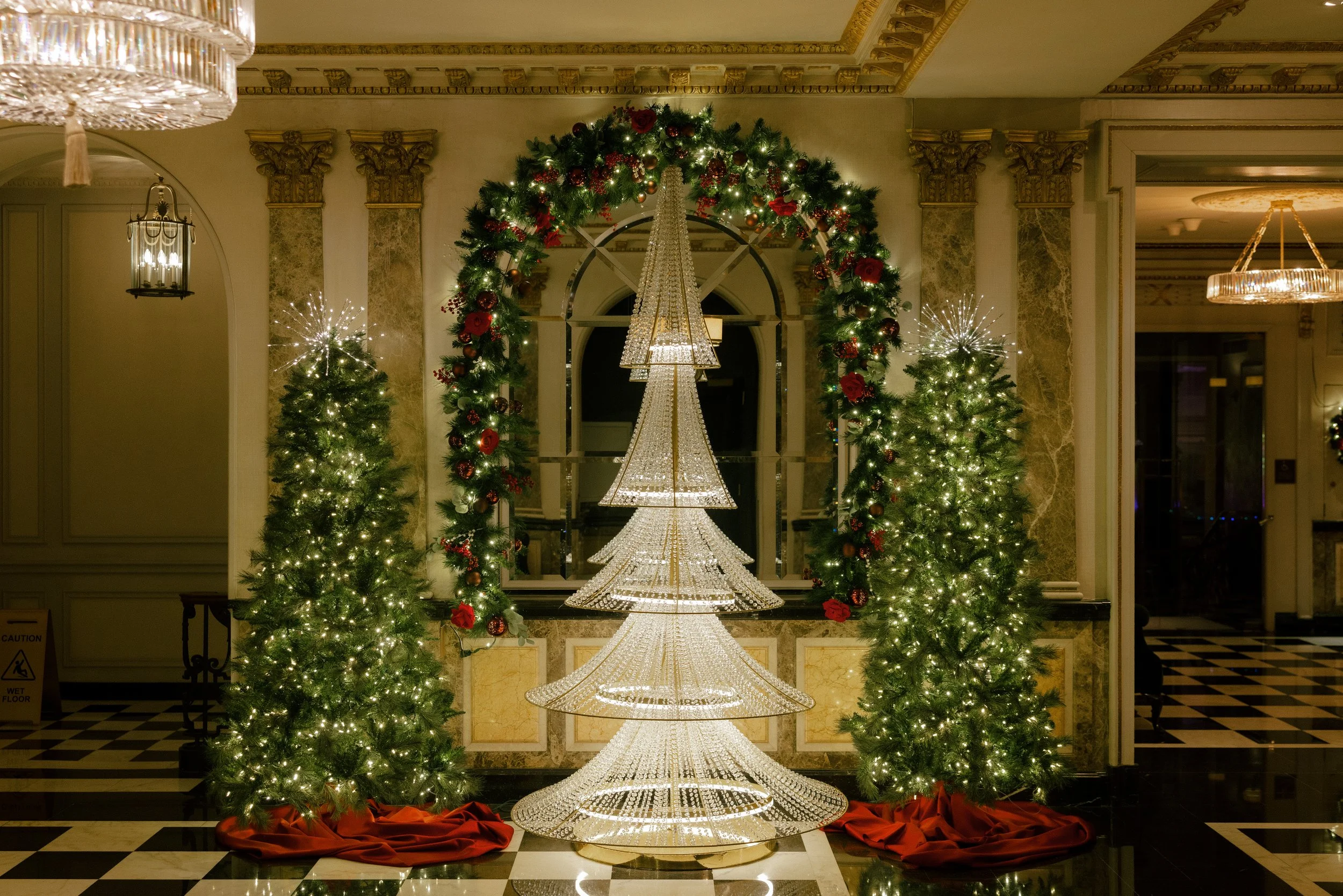 Bespoke holiday fabrication and custom decorative installation at The Pierre in New York City