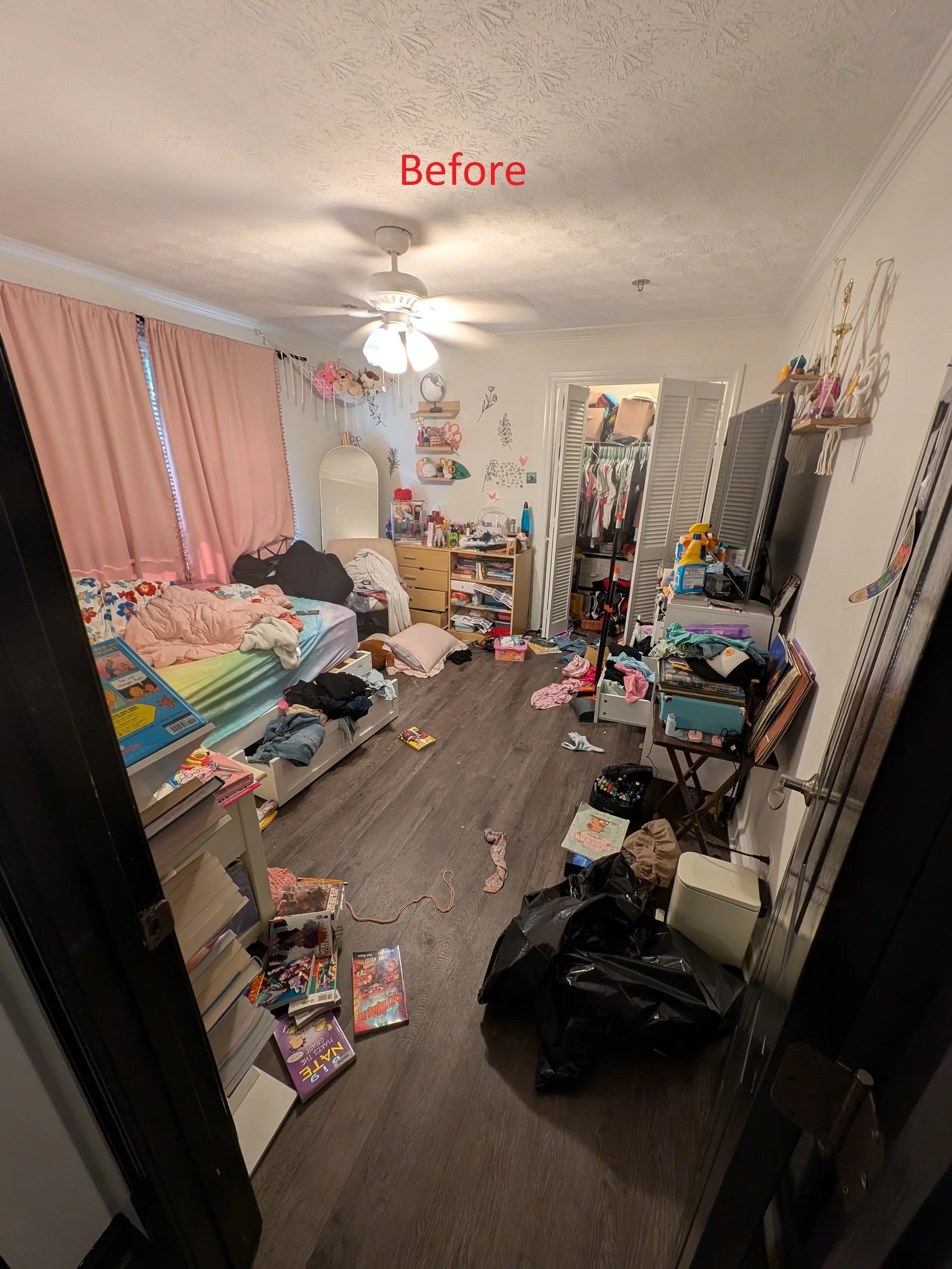 Messy girls bedroom