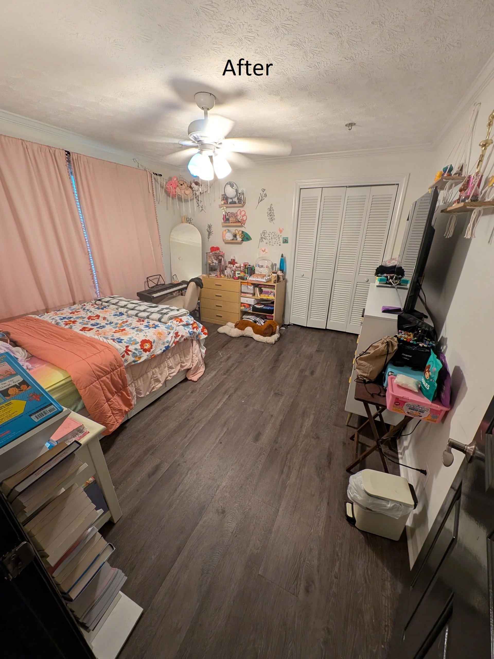Clean girls bedroom