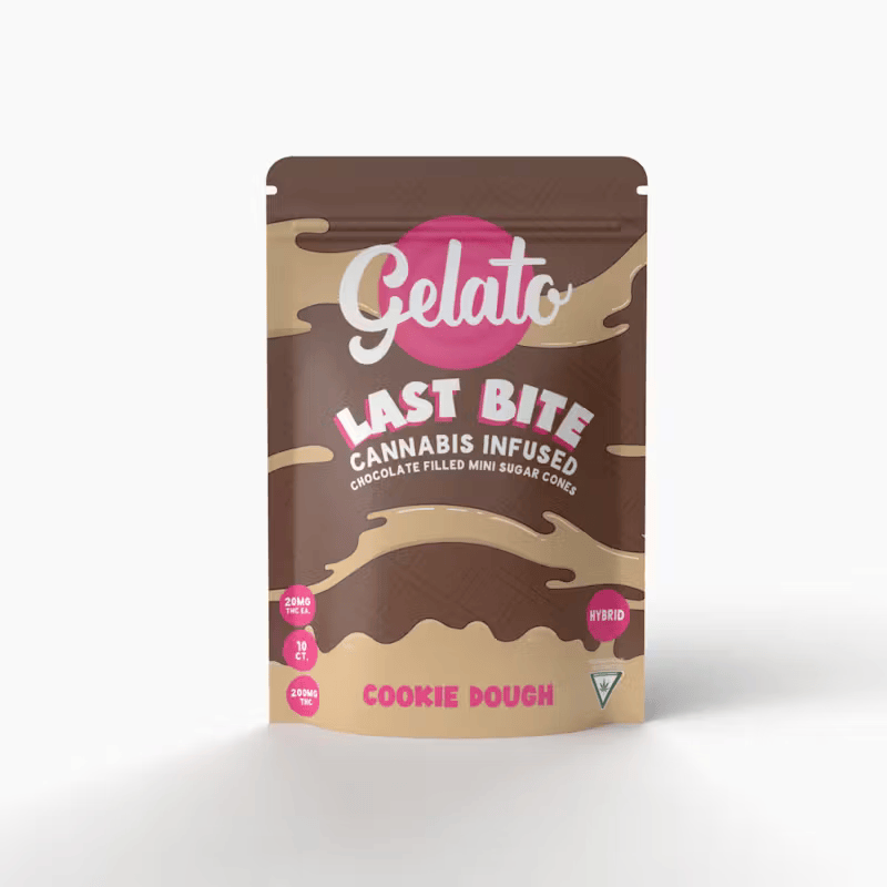 Gelato Last Bites | Cookie Dough Filled Mini Sugar Cones | 200mg | Hybrid