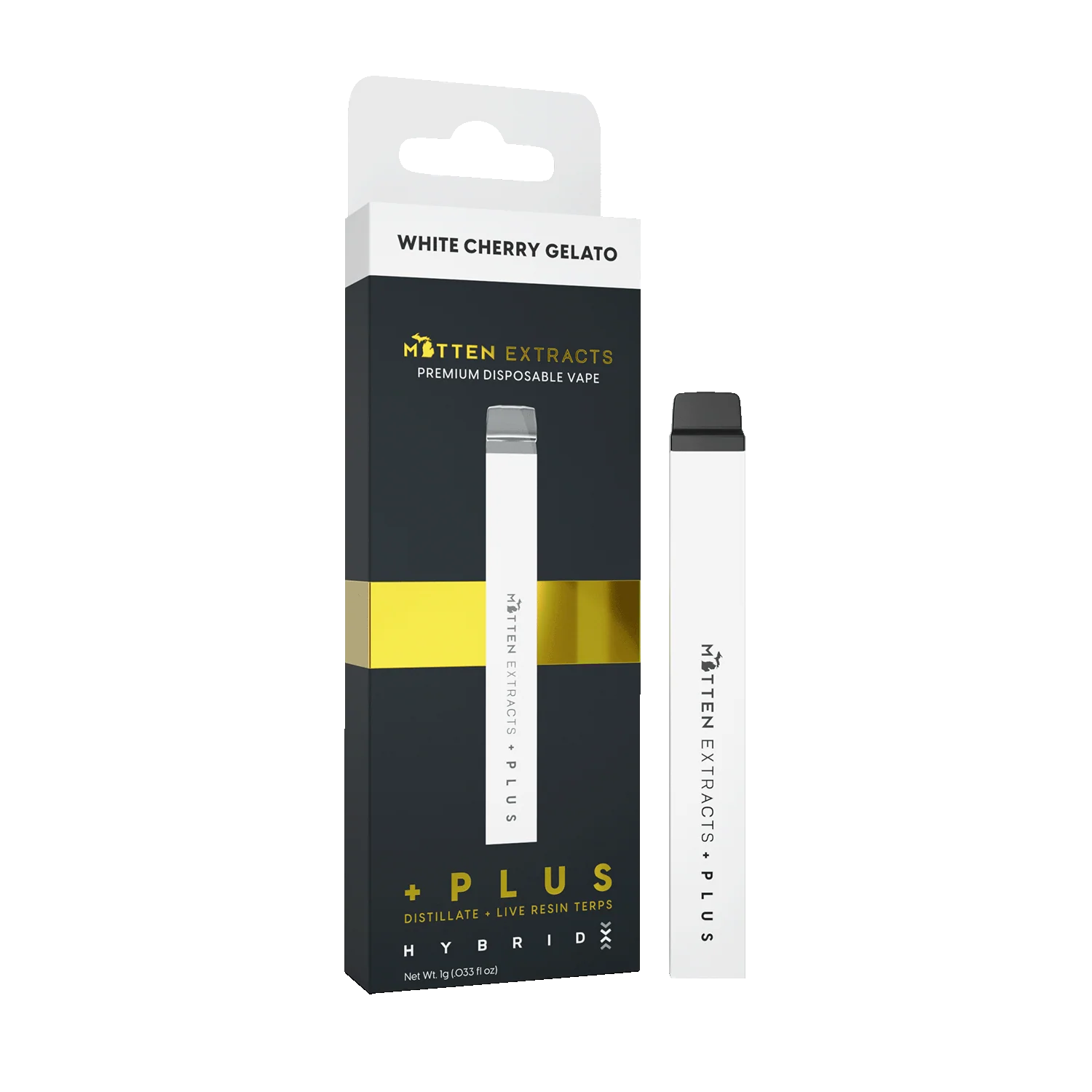 *2 for $75* Mitten Extracts | White Cherry Gelato | 1g Disposable Vape | Hybrid