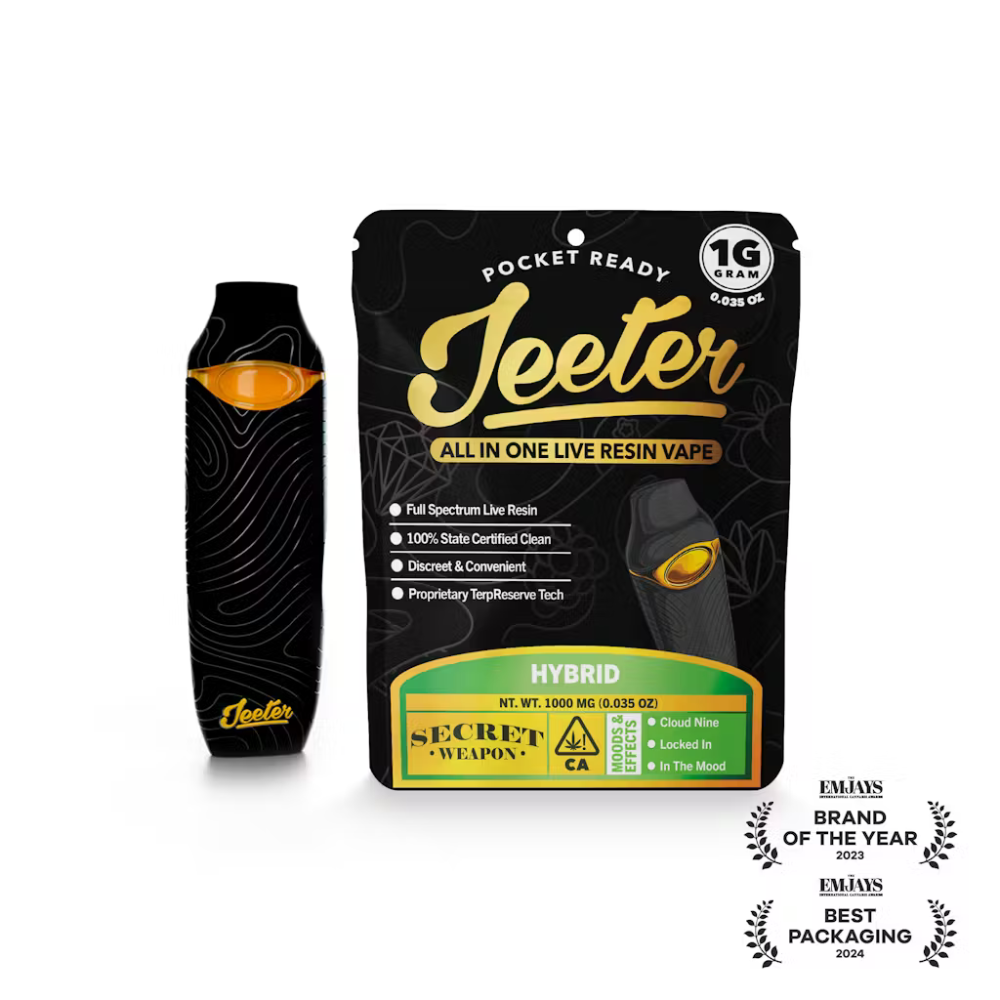 Jeeter | Secret Weapon | 1G All In One Live Resin Vape | 71.63% THC | HYBRID *2 for $120*