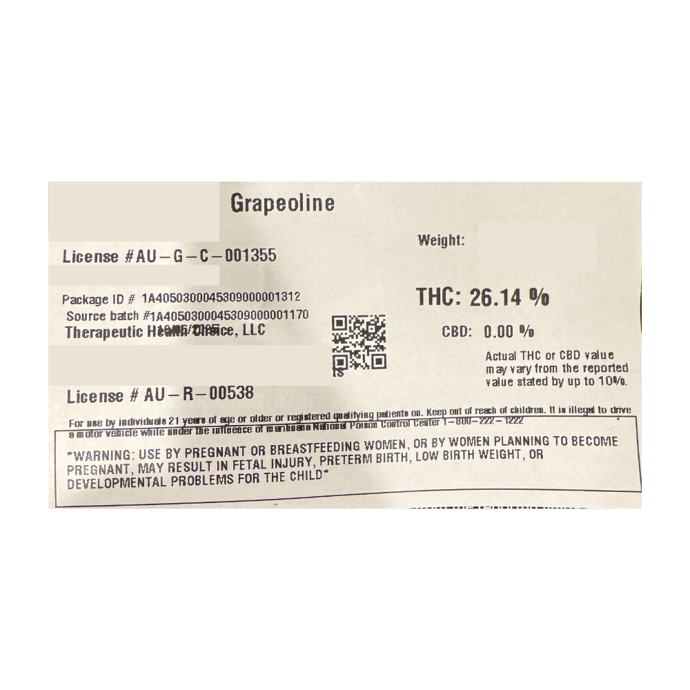Grapeoline | 26.14% THC | Sativa