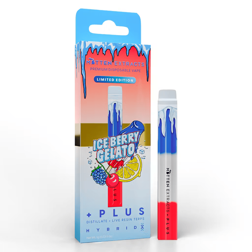 *2 for $75* Mitten Extracts | Ice Berry Gelato | 1g Disposable Vape | Hybrid