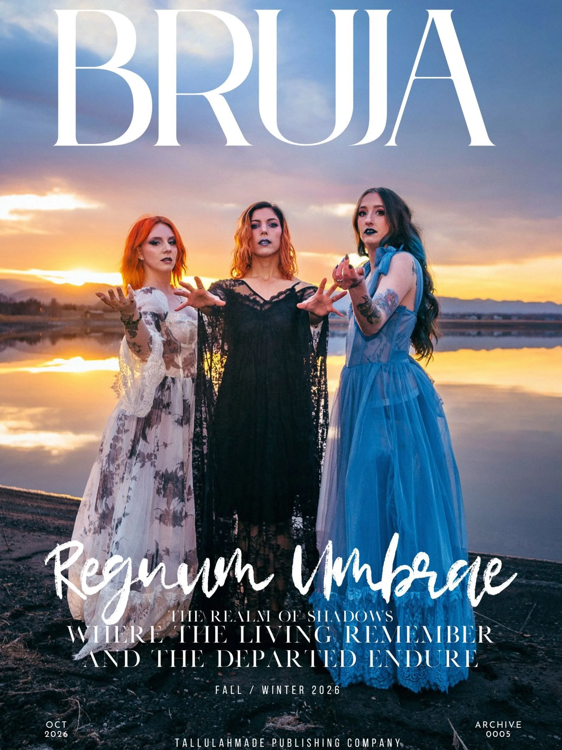 Introducing the cover of BRUJA Magazine, Archive 0005: Regnum Umbrae

The Realm of Shadows.
Where the living remember and the departed endure.

Our Fall/Winter issue explores descent and transformation through art, photography, and words. The stories