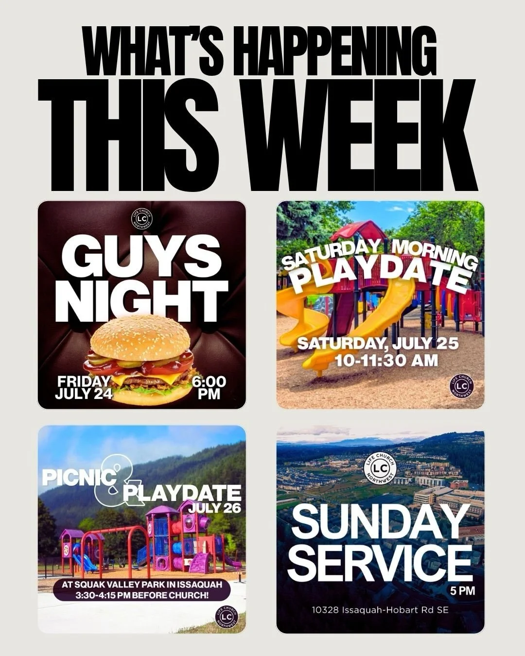 What's happening this week? Lots! And you're invited to ALL of it! 

RSVP at the link in our bio so we can get you more details! 

.

#church #community #issaquah #friendship #jesus