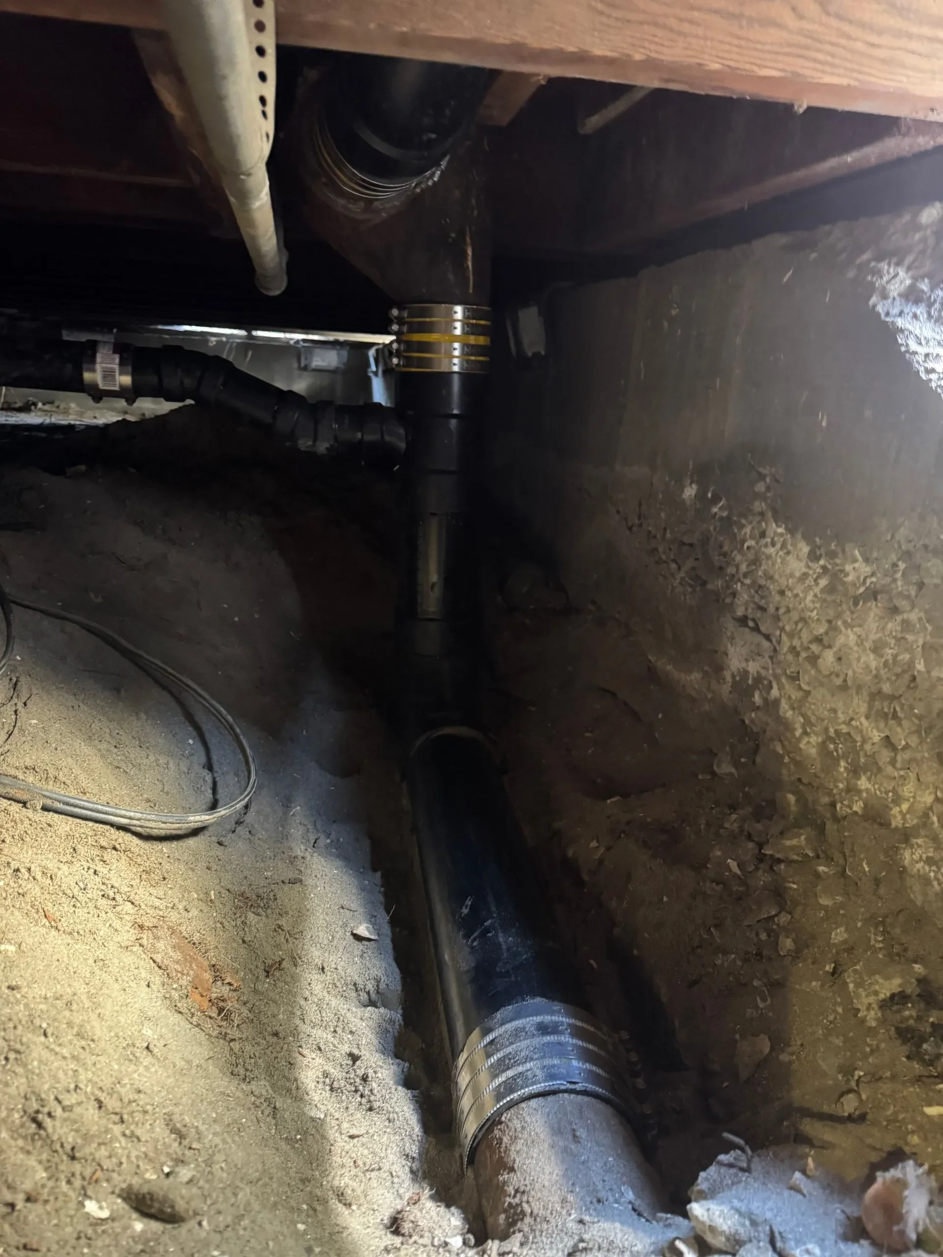 Installation of a new sewer line to replace old pipes