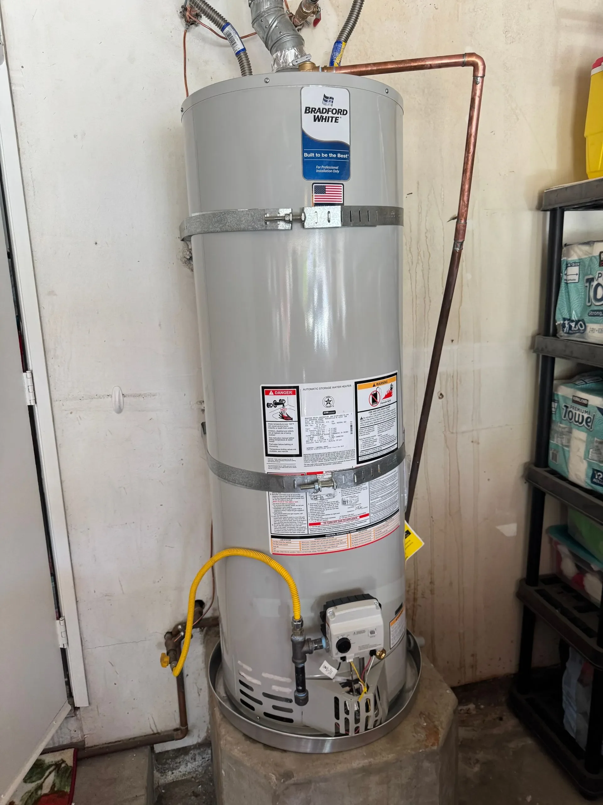 water heater installation in home