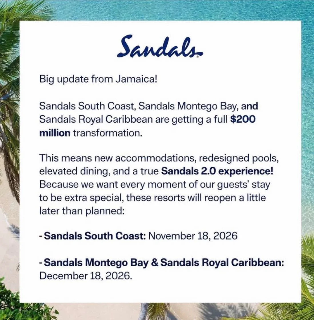 Sandals Montego Bay, Montego Bay, Jamaica

Jan 17-22, 2027
2 Adults
$8,098
Only $99 deposit to lock in

Crystal Lagoon Swim-up Club Luxury Room w/ Patio Tranquility Soaking Tub

Enjoy the convenience of swim-up pool access right from your patio, or s