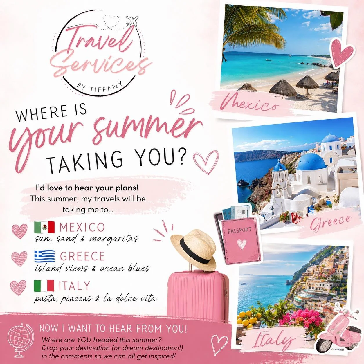 ☀️✈️ Summer travel season is officially HERE and I&rsquo;m curious&hellip; where is everyone headed this year?! 🌎💙

My passport is getting some extra love because this summer I&rsquo;ll be soaking up the sun in 🇲🇽 Mexico, living my Mediterranean 