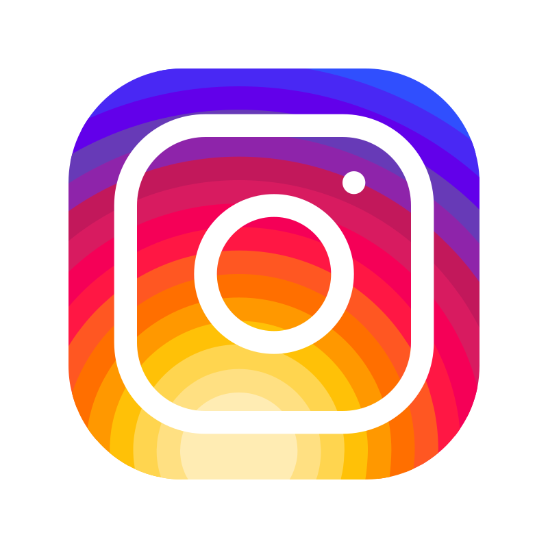 Instagram app icon with a rainbow-colored background and a white outline of a camera with a circle in the center.