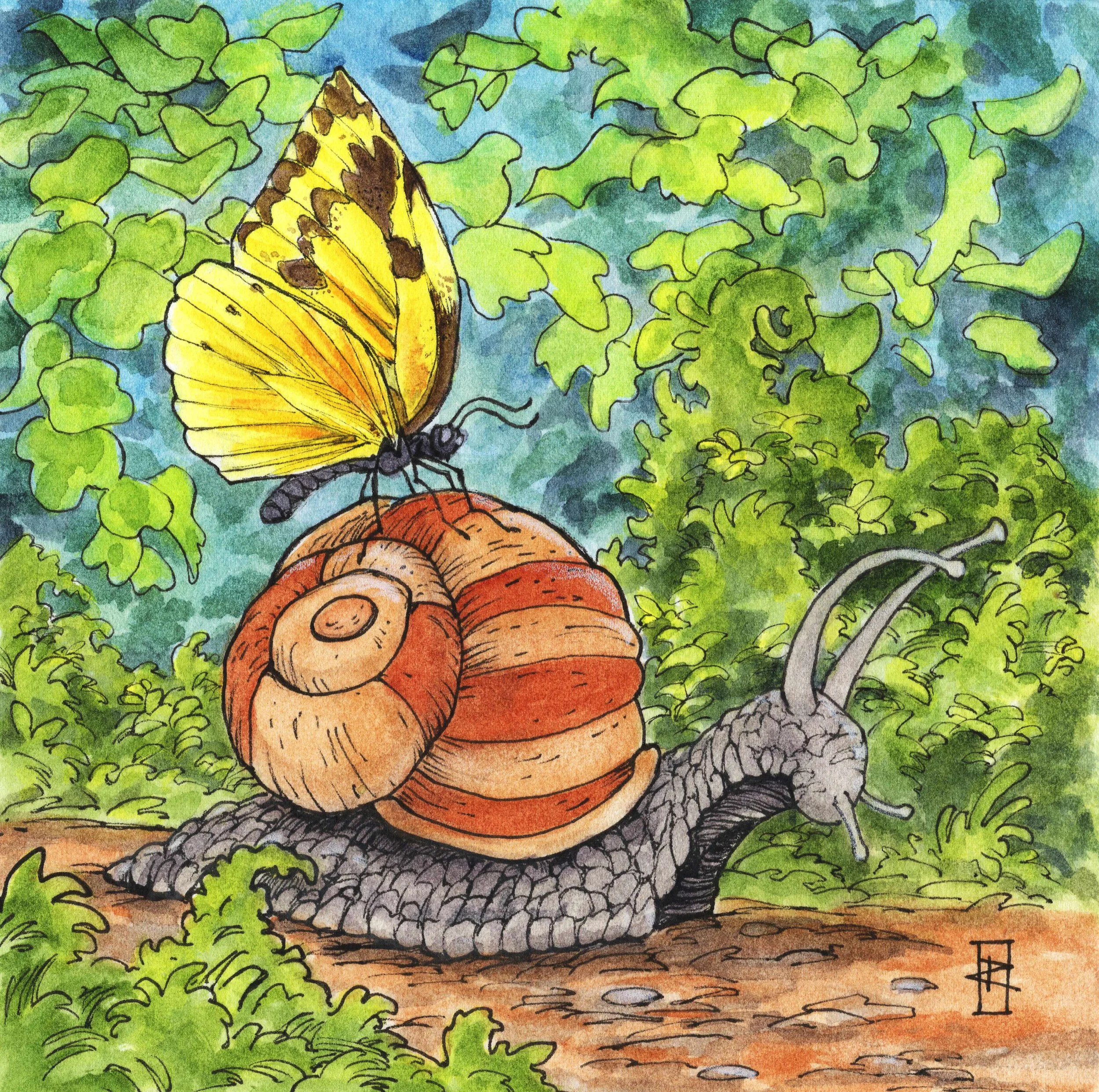 Travelers - Ink and Watercolor