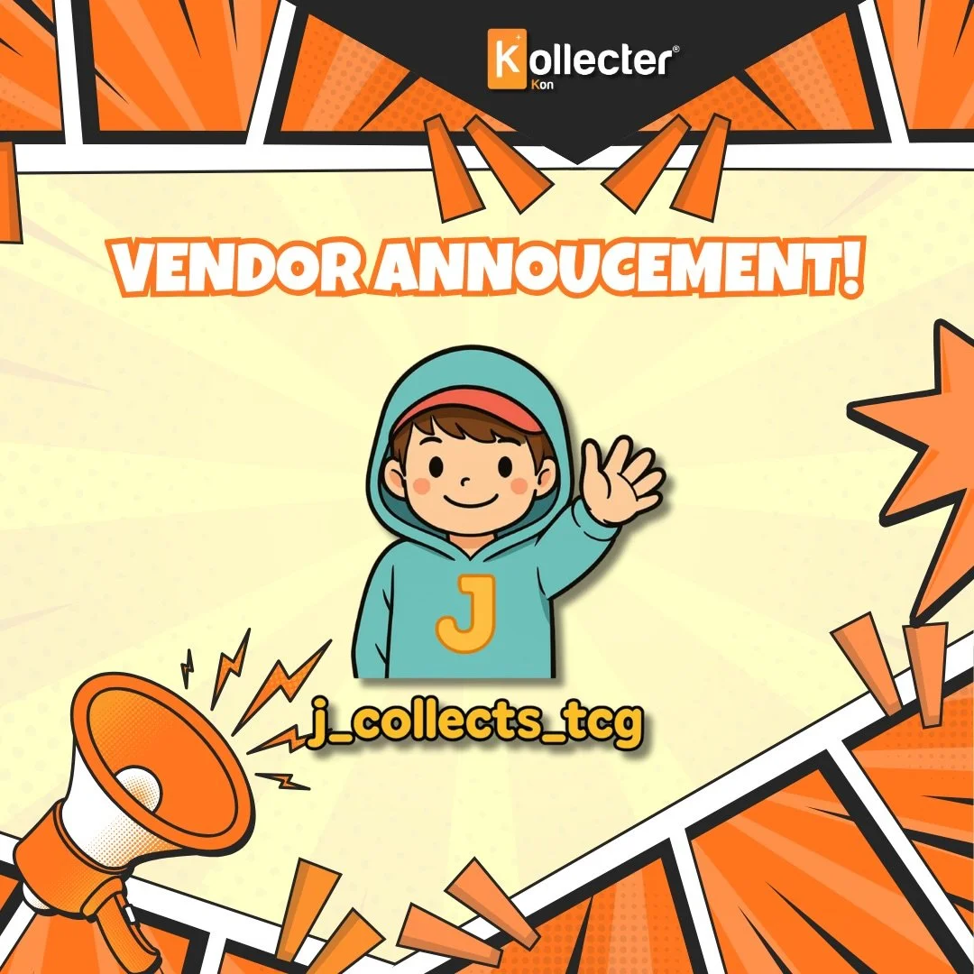 🎉 VENDOR ANNOUNCEMENT 🎉

Introducing @j_collects_tcg, a WA-based collector &amp; vendor bringing a well-stocked table of Pok&eacute;mon &amp; TCG singles to Kollecter Kon 2026! From staple cards to rare finds, they&rsquo;ve got something for every 