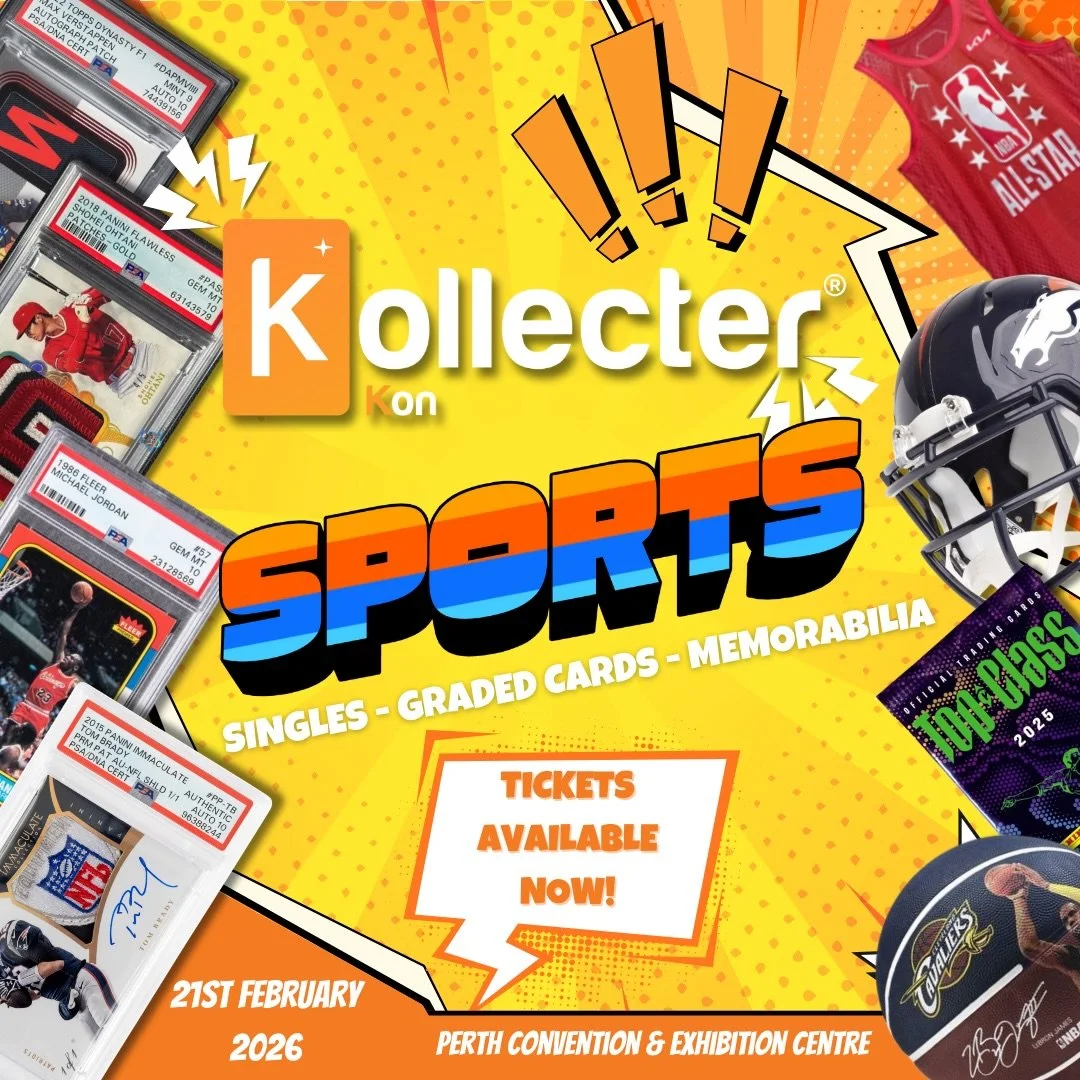 Sports at Kollecter Kon 🏀

Singles, slabs, memorabilia, and plenty of conversations around the tables!

If you collect it, trade it, or just love talking sports, this one&rsquo;s for you.

#KollecterKon #SportsCards #CardCollectors #PerthCollectors 