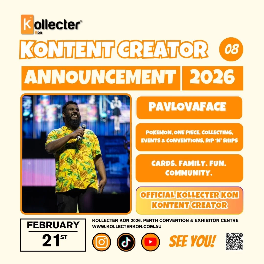 ✨ CONTENT CREATOR ANNOUNCEMENT ✨

Say hello to @pavlovaface!

Bringing big personality and even bigger vibes to the TCG scene, Pavlovaface dives into Pok&eacute;mon and One Piece collecting, rip-n-ships, and capturing the energy of events and convent