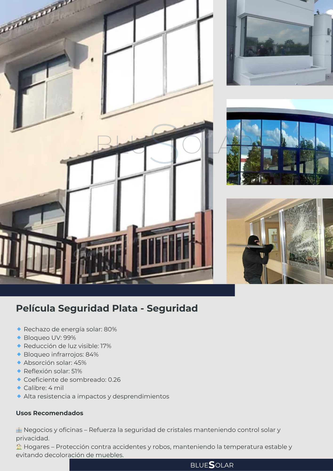 Pelicula Seguridad Control Solar