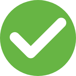 Green circle with a white check mark inside