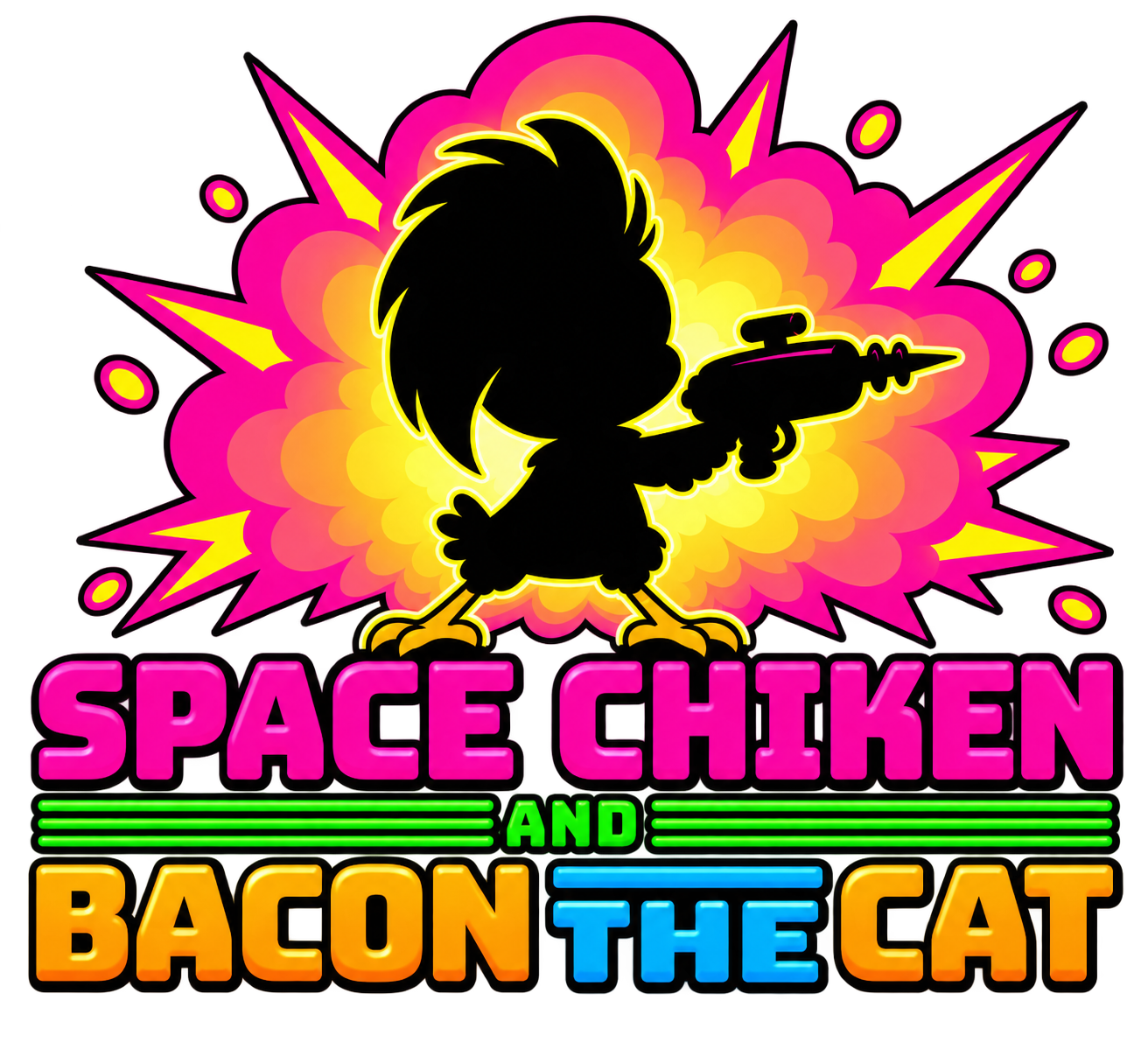 Space Chicken and Bacon the Cat Logo - FY!C