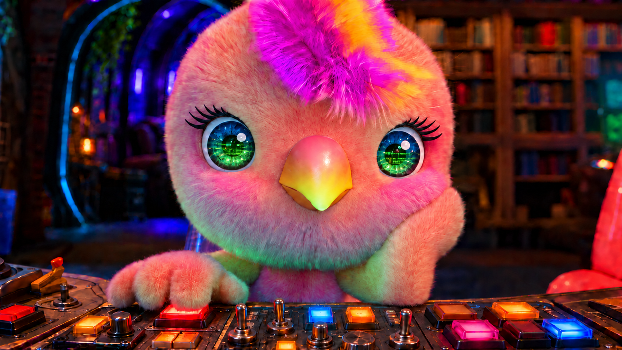 Space Chiken at Mission command in the Nest Space station.