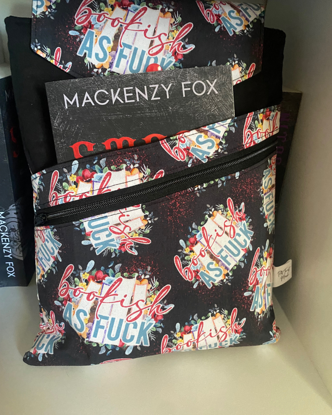 Bookish As Fuck BAD BOY LARGE e-reader/book sleeve/pouch 3 in 1