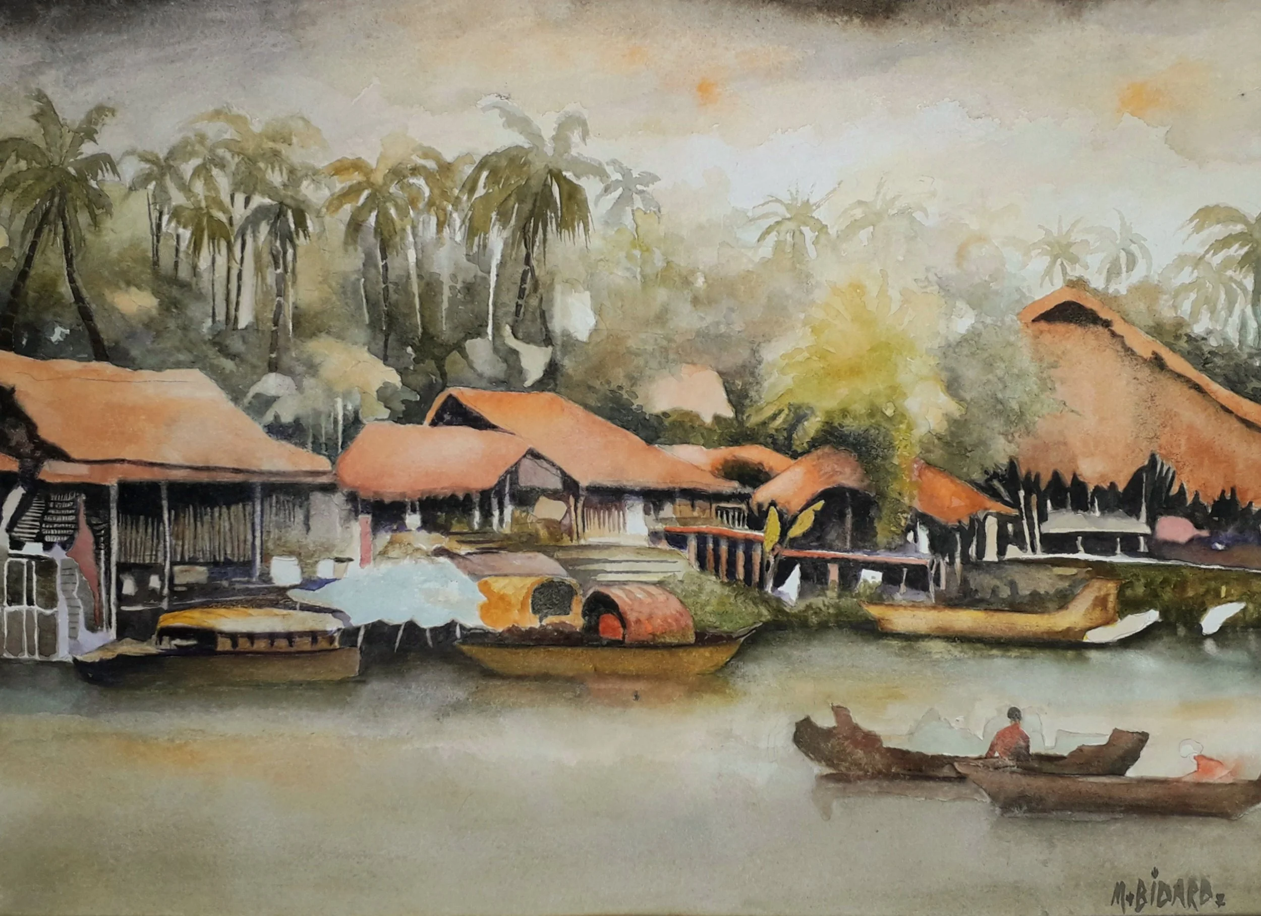 Impression tropicale 2 - Aquarelle sur papier 32 x 43 cm