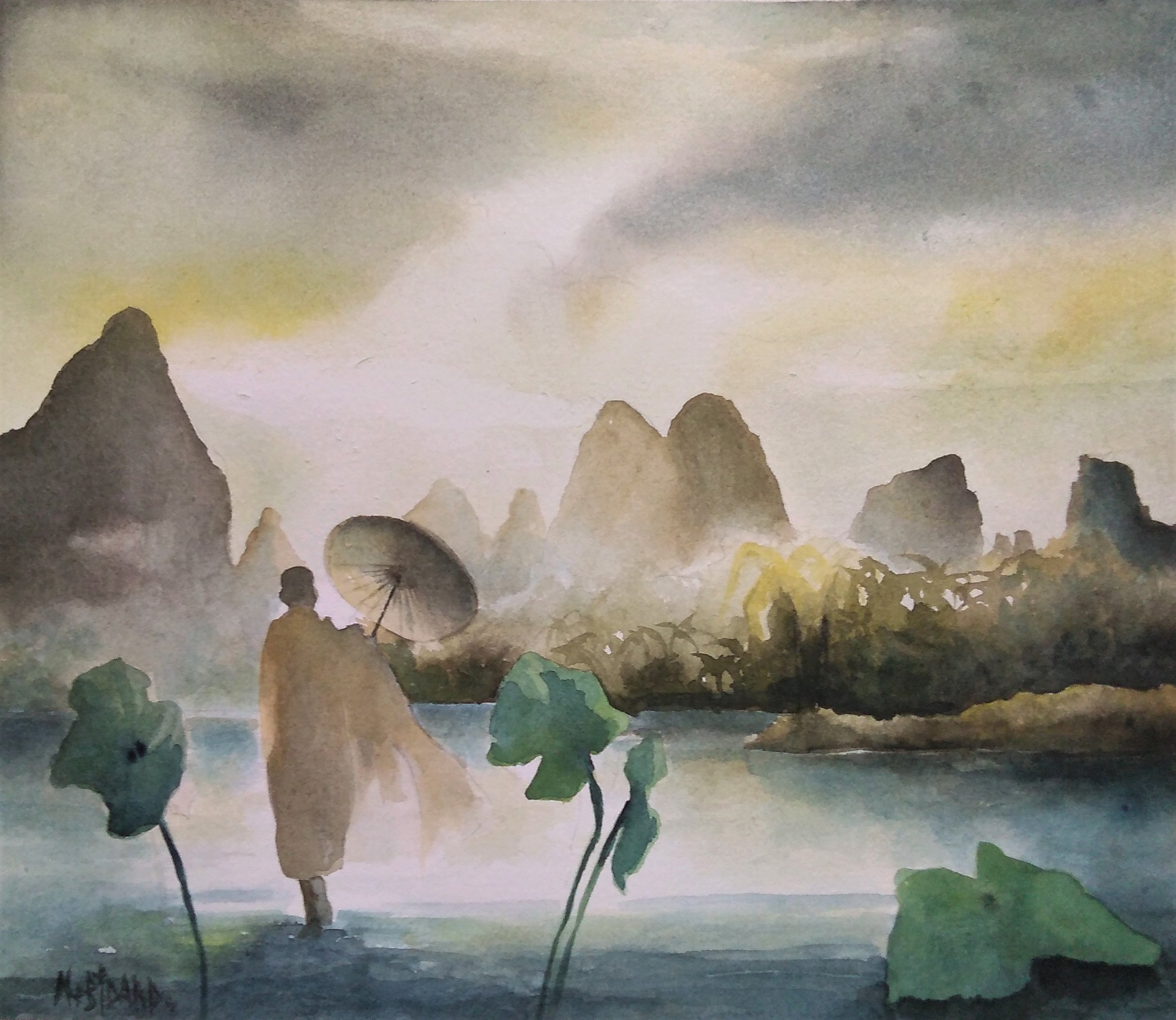 Impression tropicale 7 - Aquarelle sur papier 30 x 40 cm