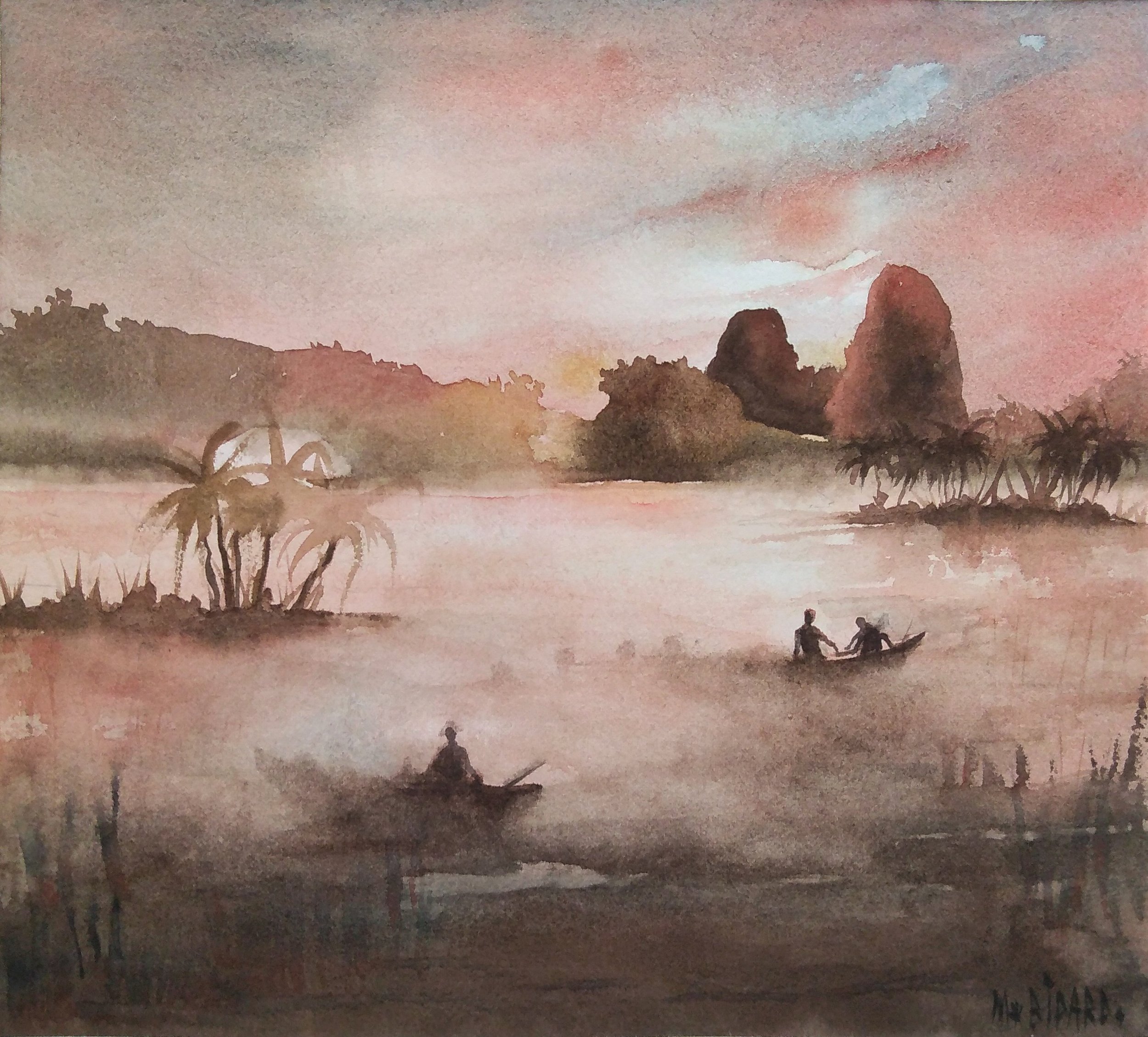 Impression tropicale 5 - Aquarelle sur papier 30 x 40 cm
