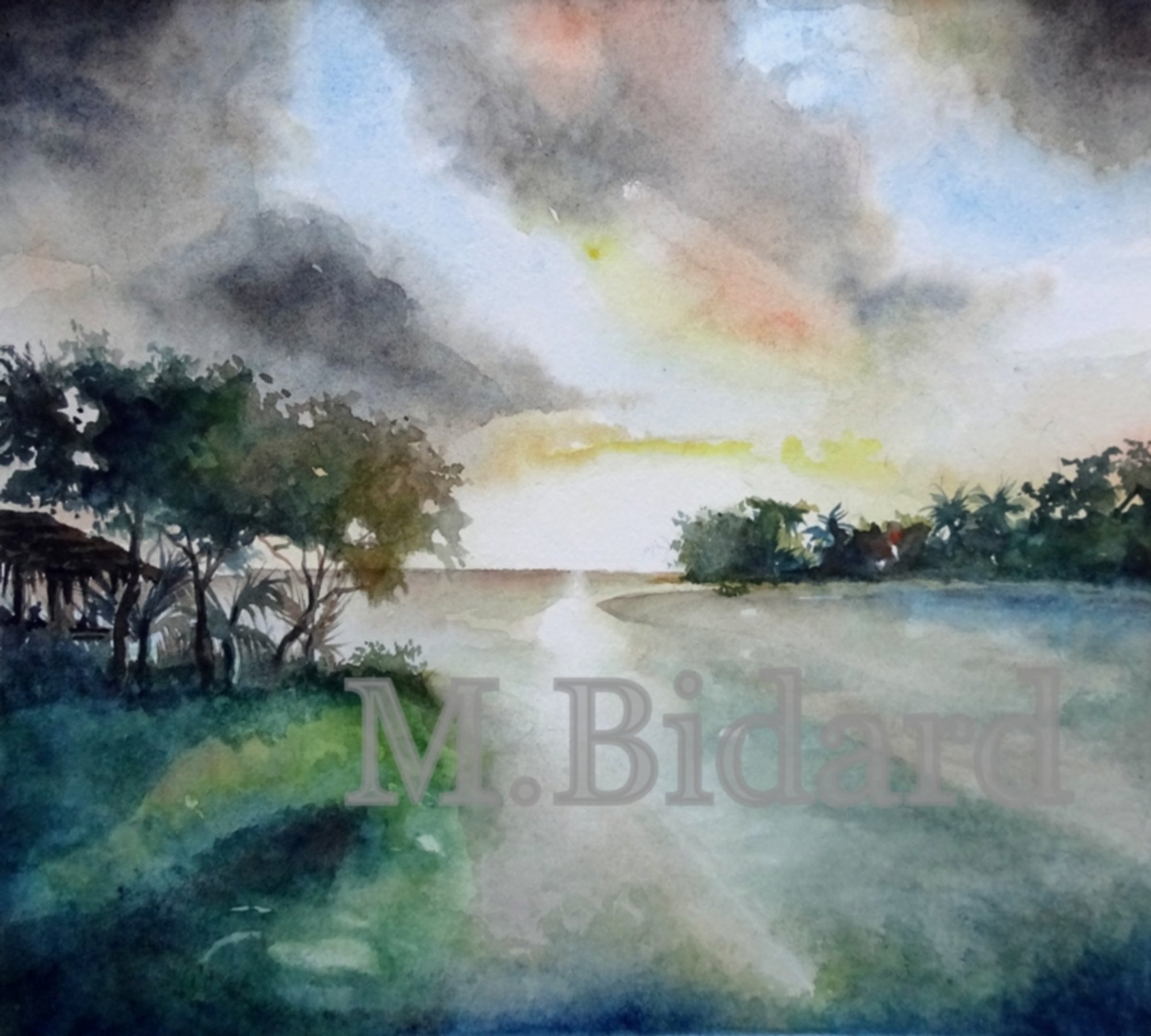 Impression tropicale 23 - Aquarelle sur papier 30 x 40 cm