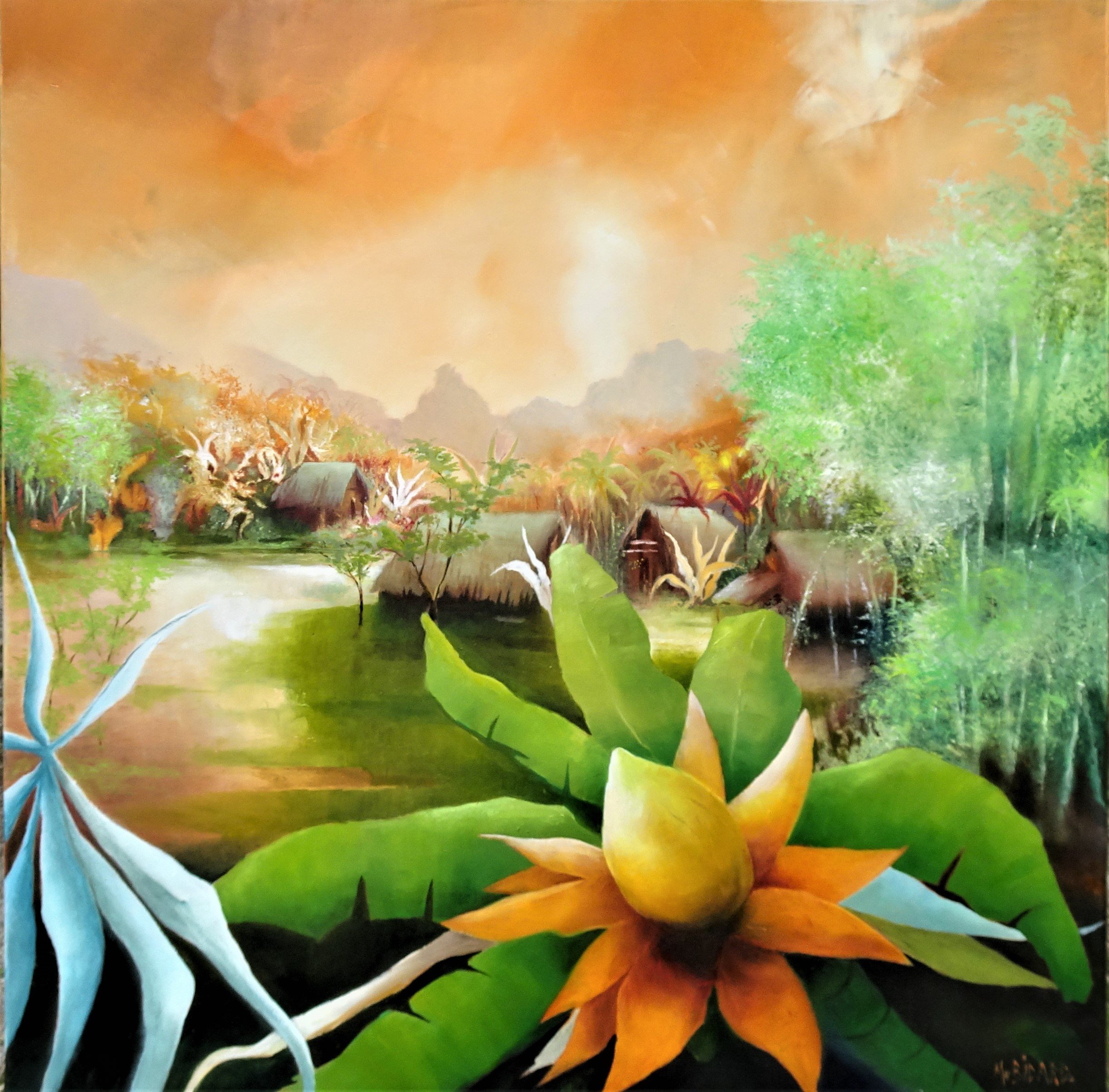 Latitudes 4 - Huile sur toile 80 x 80 cm