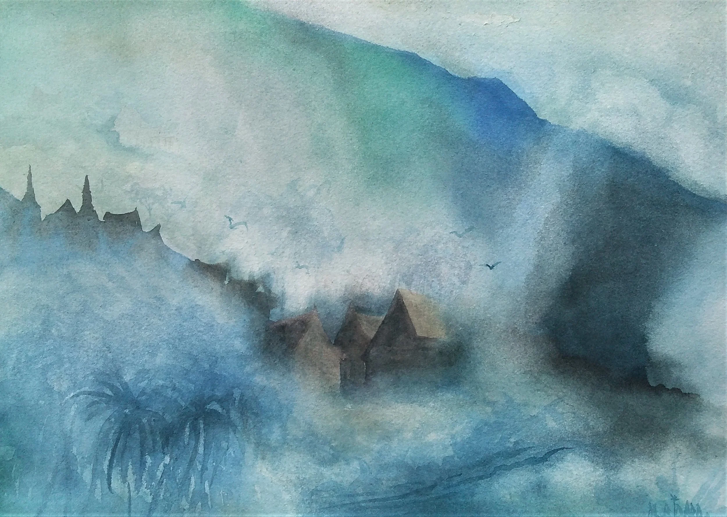 Impression tropicale 18 - Aquarelle sur papier 30 x 40 cm