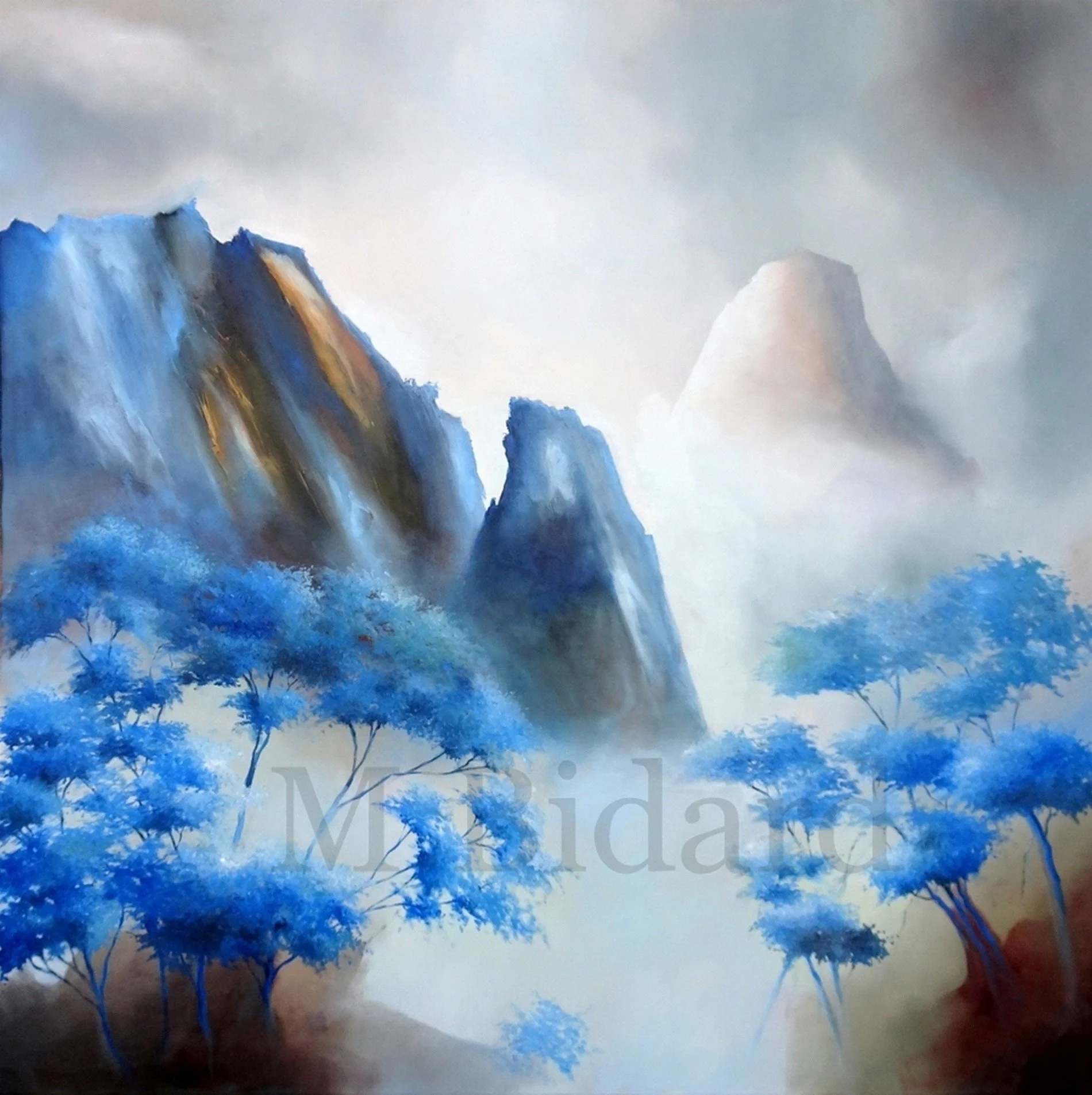 Jardin suspendu 22 - Huile sur toile 80 x 80 cm