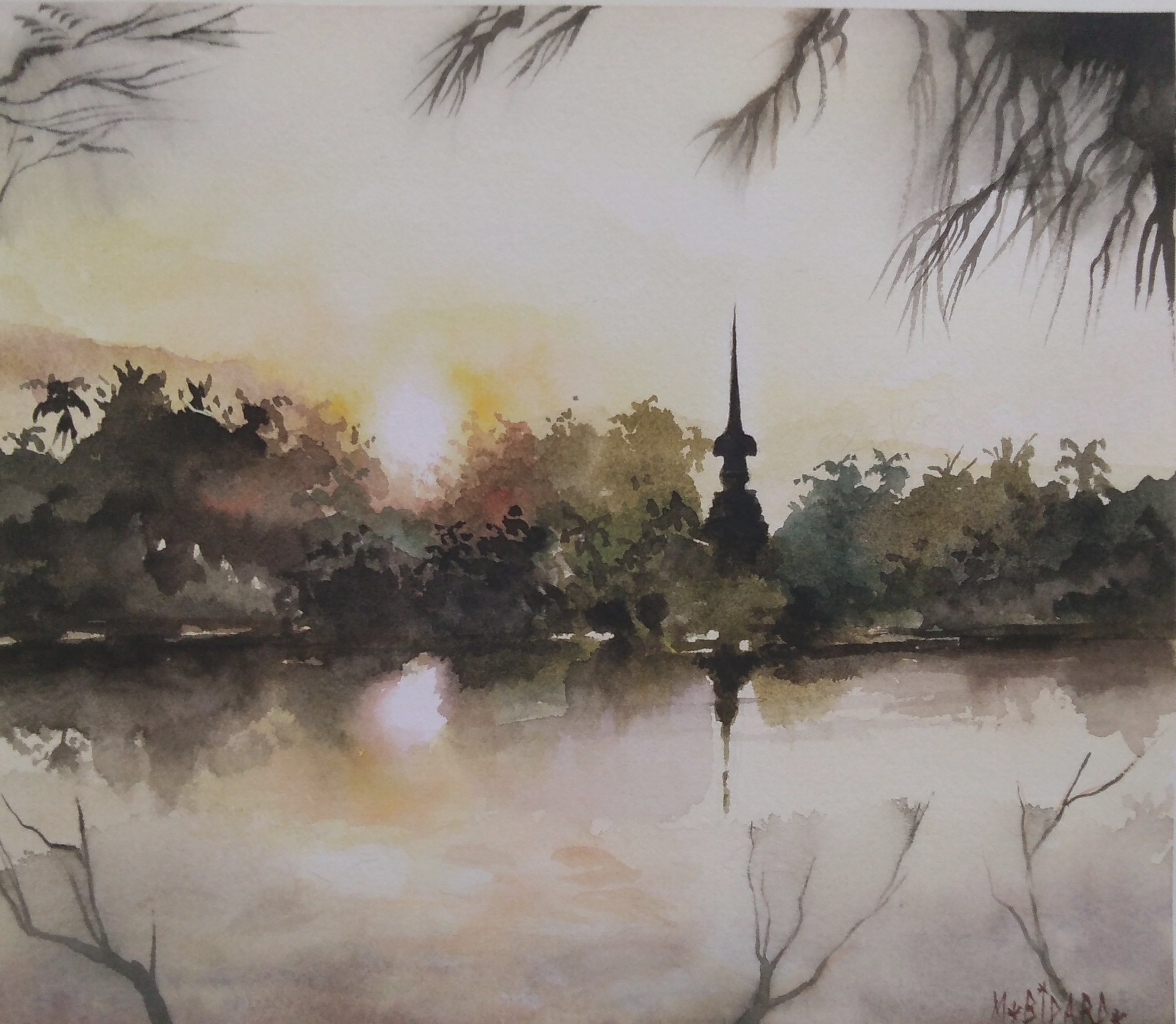 Impression tropicale 14 - Aquarelle sur papier 30 x 40 cm