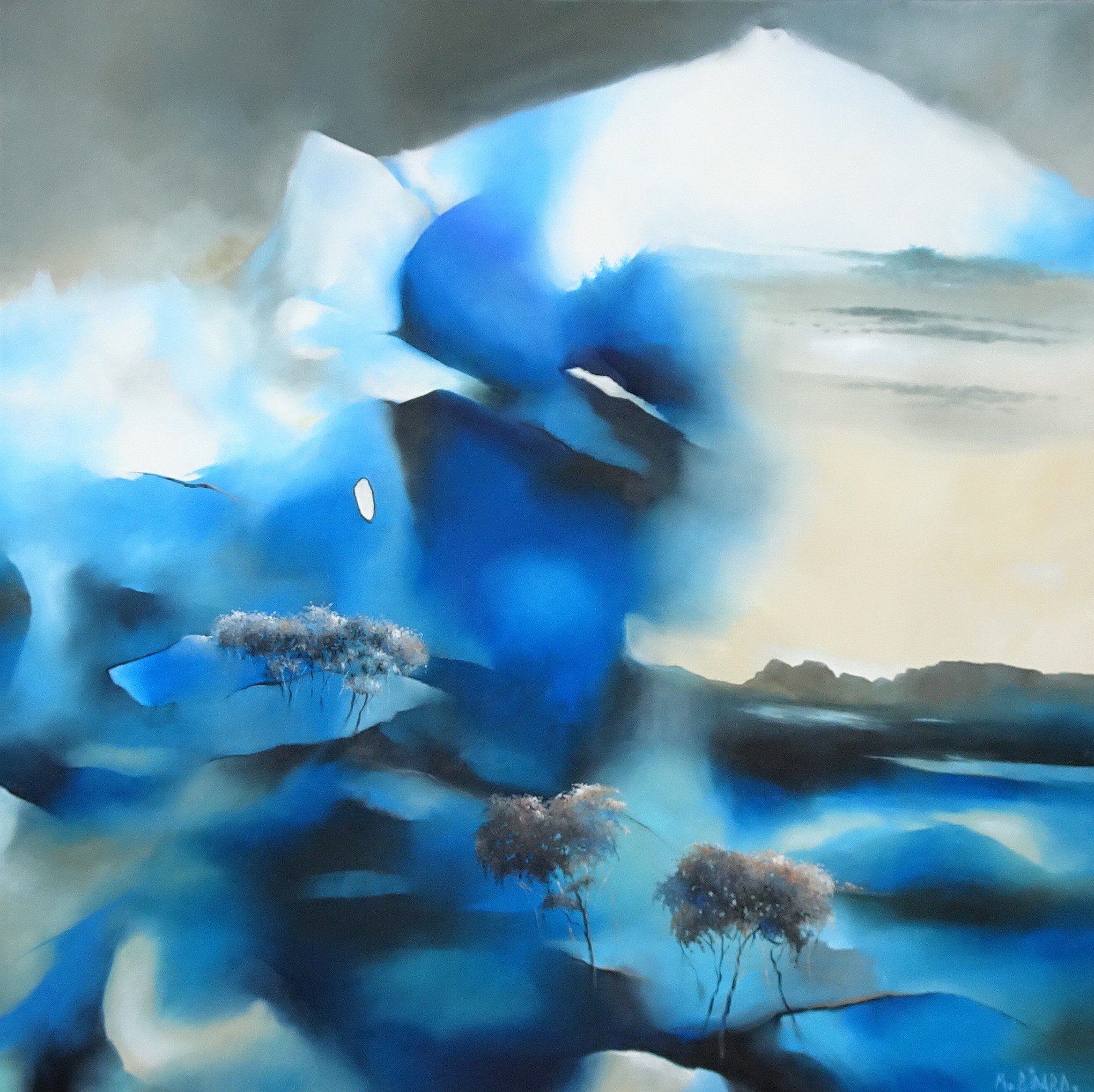 Jardin suspendu 26 - Huile sur toile 100 x 100 cm