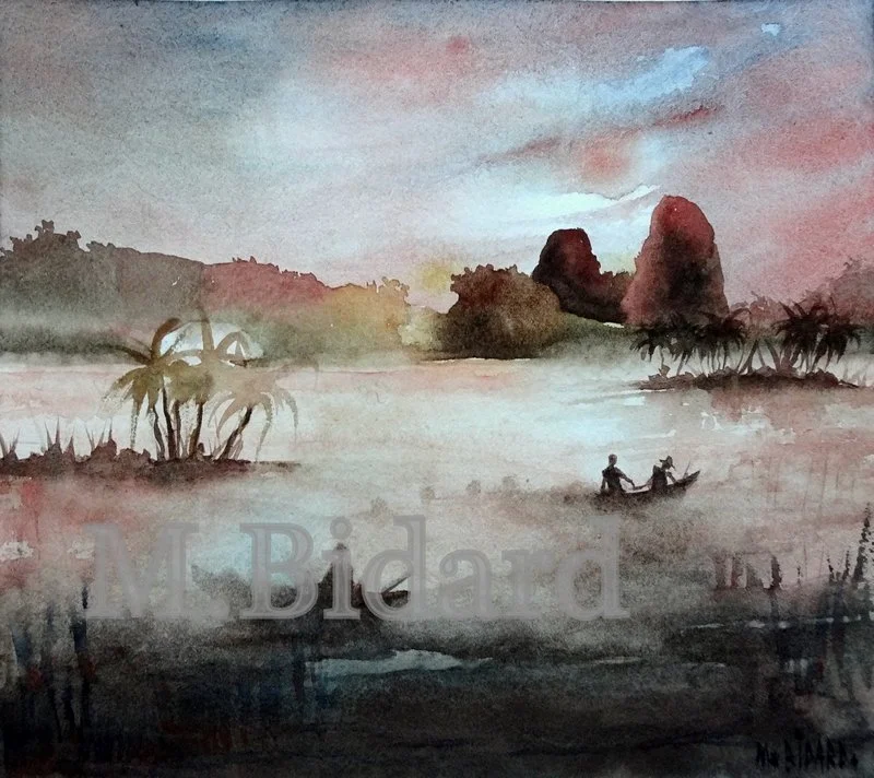 Impression tropicale 20 - Aquarelle sur papier 30 x 40 cm