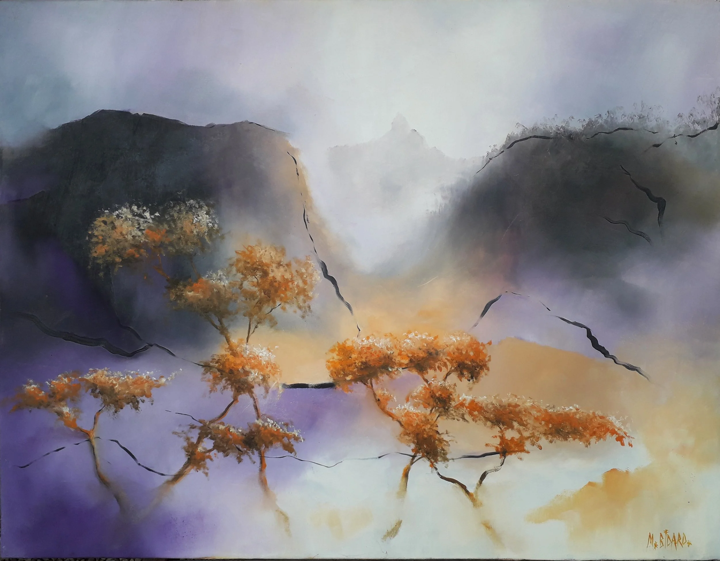 Jardin suspendu 30 - huile sur toile 65 x 50 cm