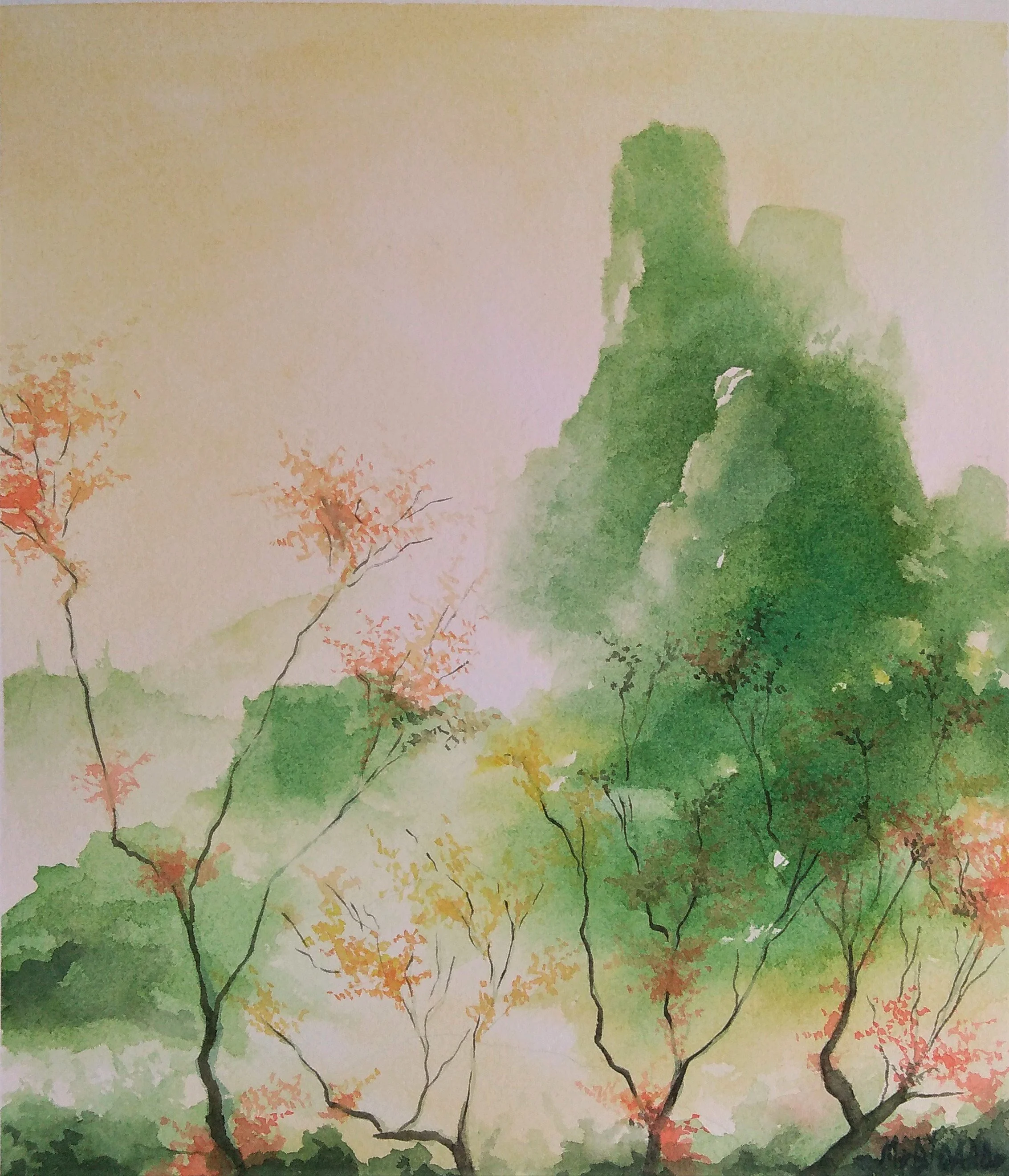 Impression tropicale 8 - Aquarelle sur papier 30 x 40 cm