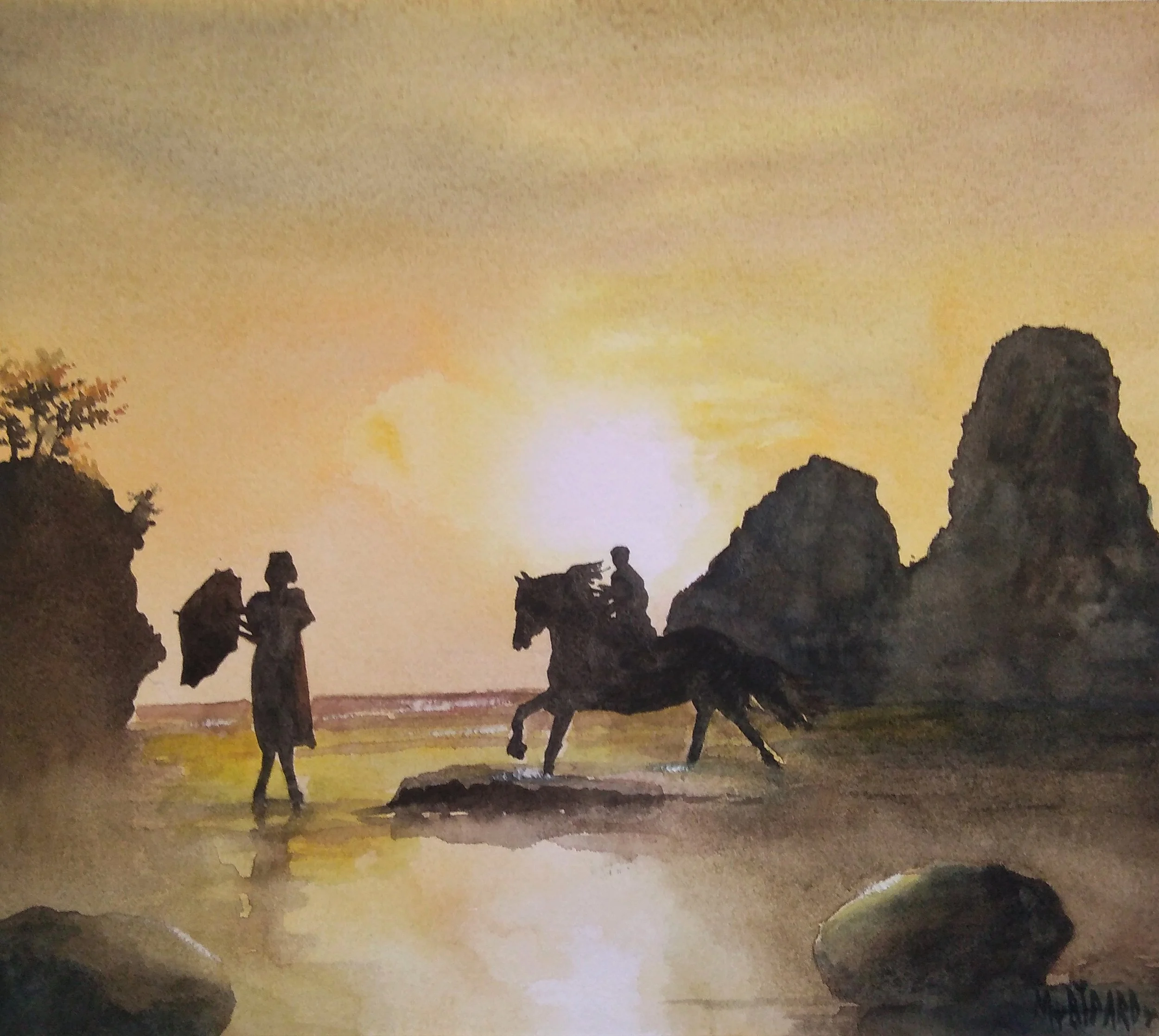 Impression tropicale 11- Aquarelle sur papier 30 x 40 cm