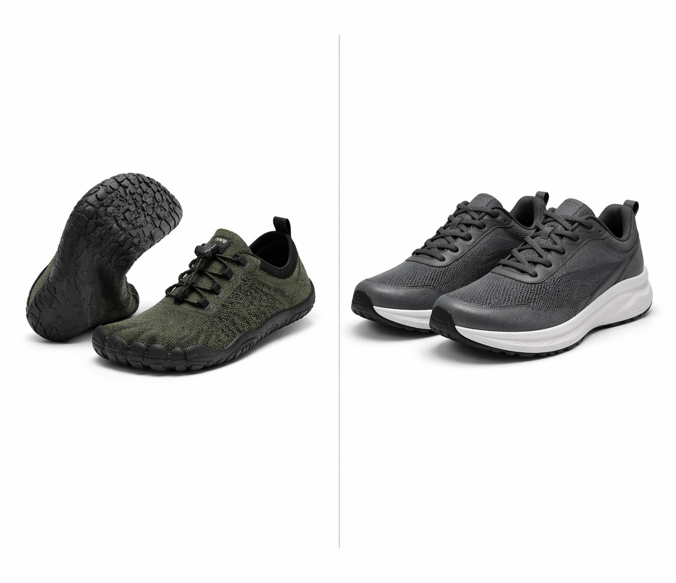 The difference between shoes makes a difference in your feet - be mindful of them.