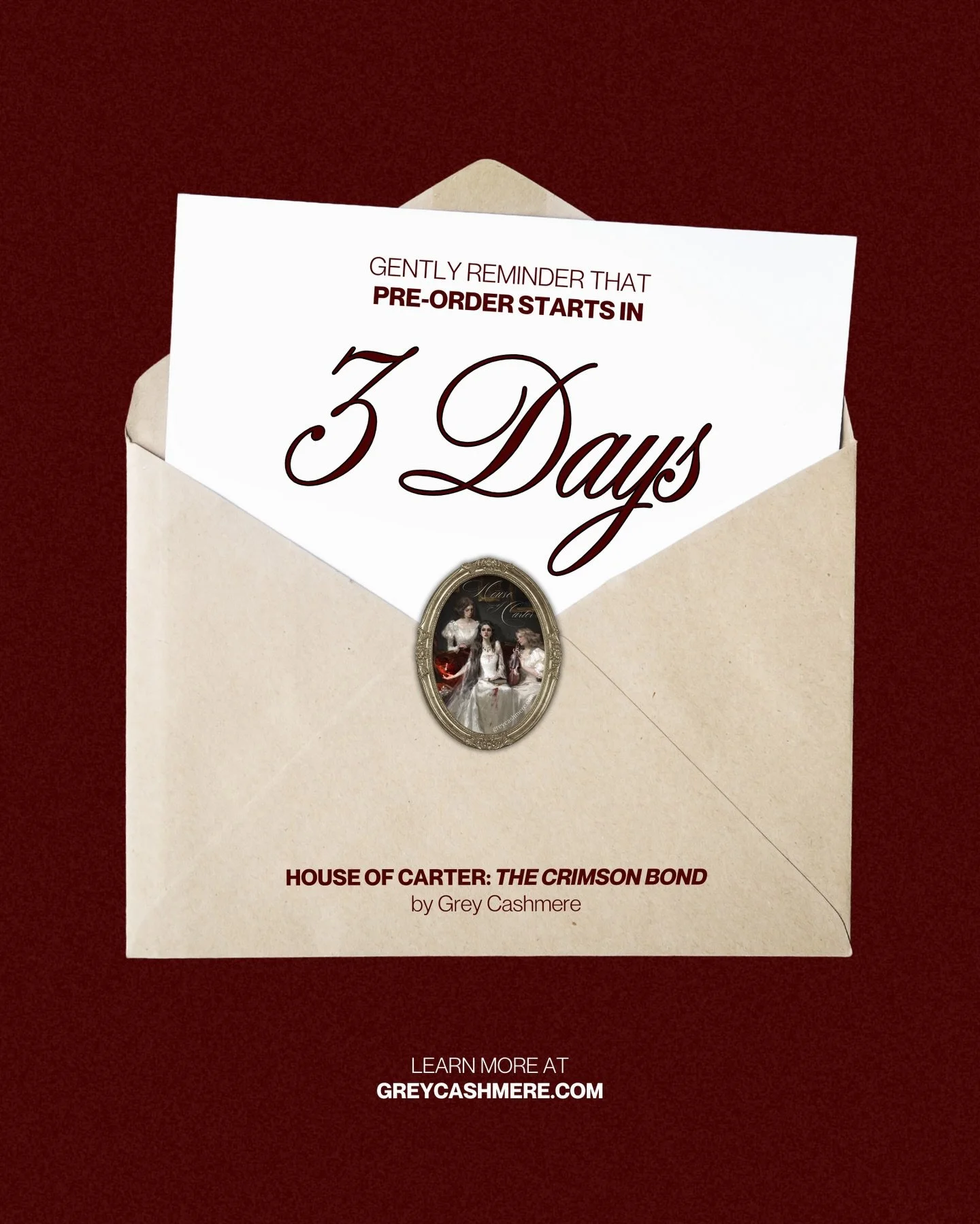 อีก 3 วัน! เปิดพรีออเดอร์ นวนิยายโรมานซ์แฟนตาซี ฉบับภาษาอังกฤษ House of Carter: The Crimson Bond ❤️&zwj;🔥

&ldquo;In a world of magic and betrayal, desire becomes the most dangerous secret.&rdquo; 

📆 29 Dec&rsquo;25 at 18.00 - 26 Jan&rsquo;26

✴️1