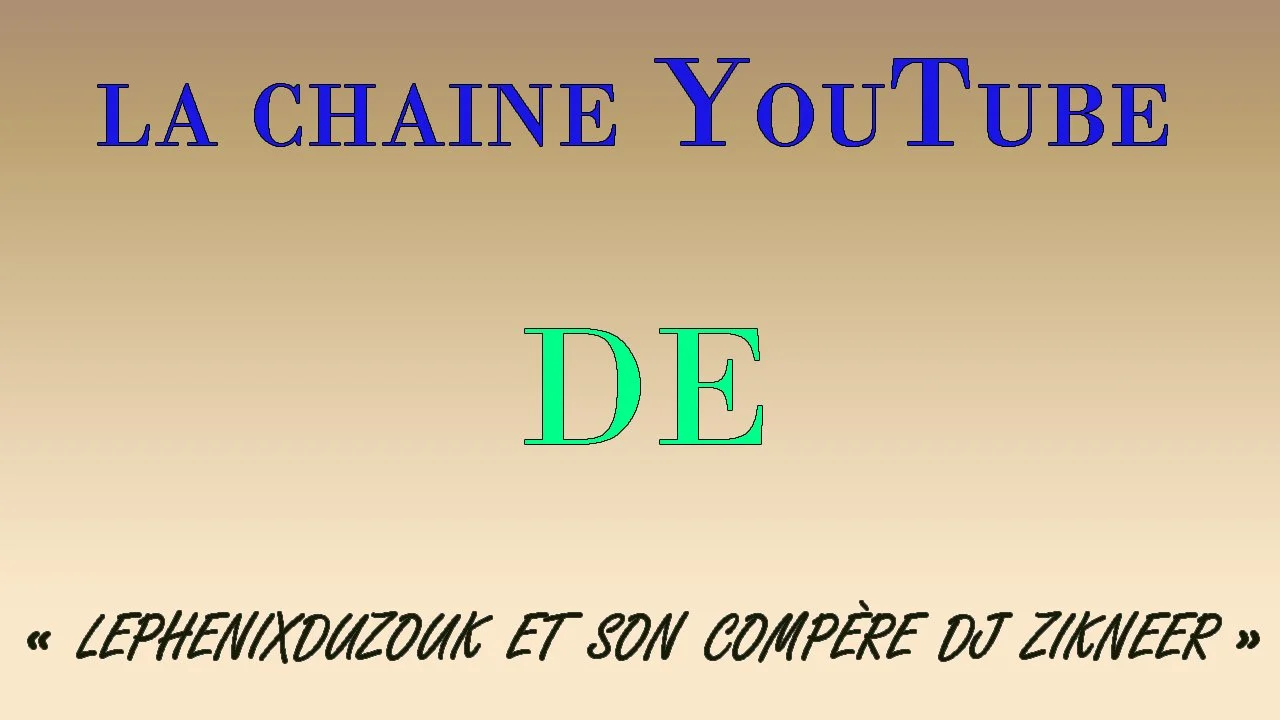 La naissance de la chaîne YouTube de «lephenixduzouk» mixer par djzikneer.