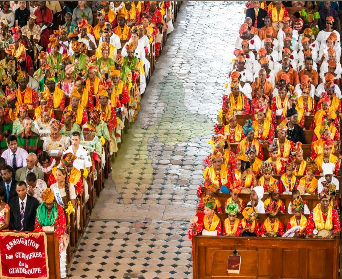 La messe de l'association des cuisinières de la Guadeloupe avec leur créole