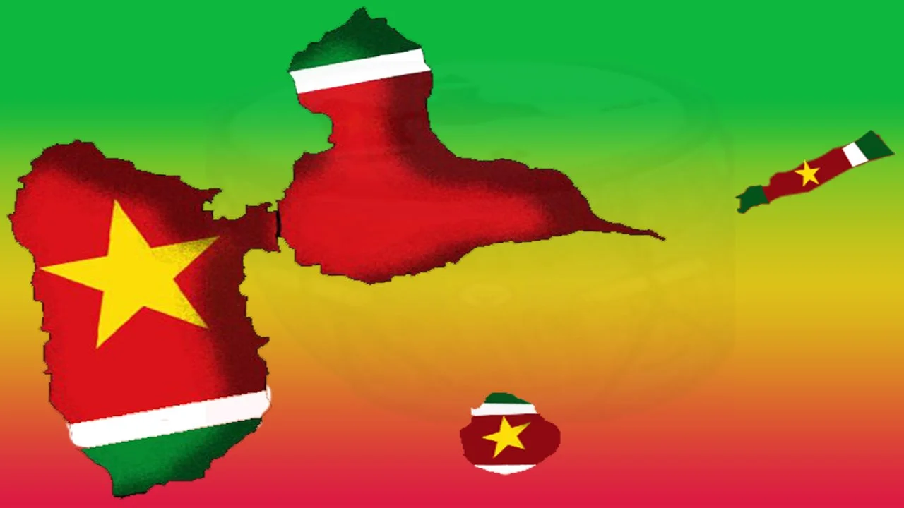 carte de la guadeloupe avec un son fond un tambour ka
