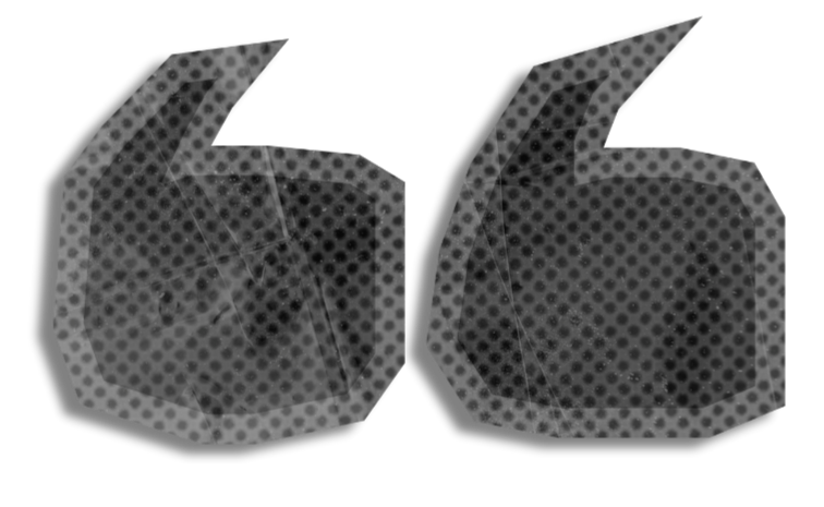 Two geometric shapes to look like quotation marks the '66' with dotted surfaces, in a paper style with a shadow to be scrapbook style.